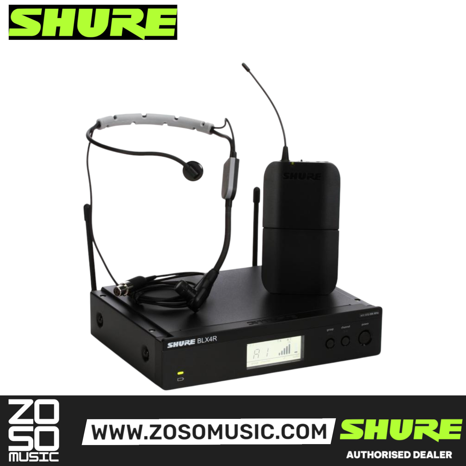Shure BLX14/SM35 Wireless Headset System, BLX4 Receiver, BLX1 Bodypack Transmitter & SM35 Headset Microphone with Free Gator GM-1W Wireless Bag, SHURE, WIRELESS MICROPHONE SYSTEM, shure-wireless-microphone-system-blx14-sm35, ZOSO MUSIC SDN BHD