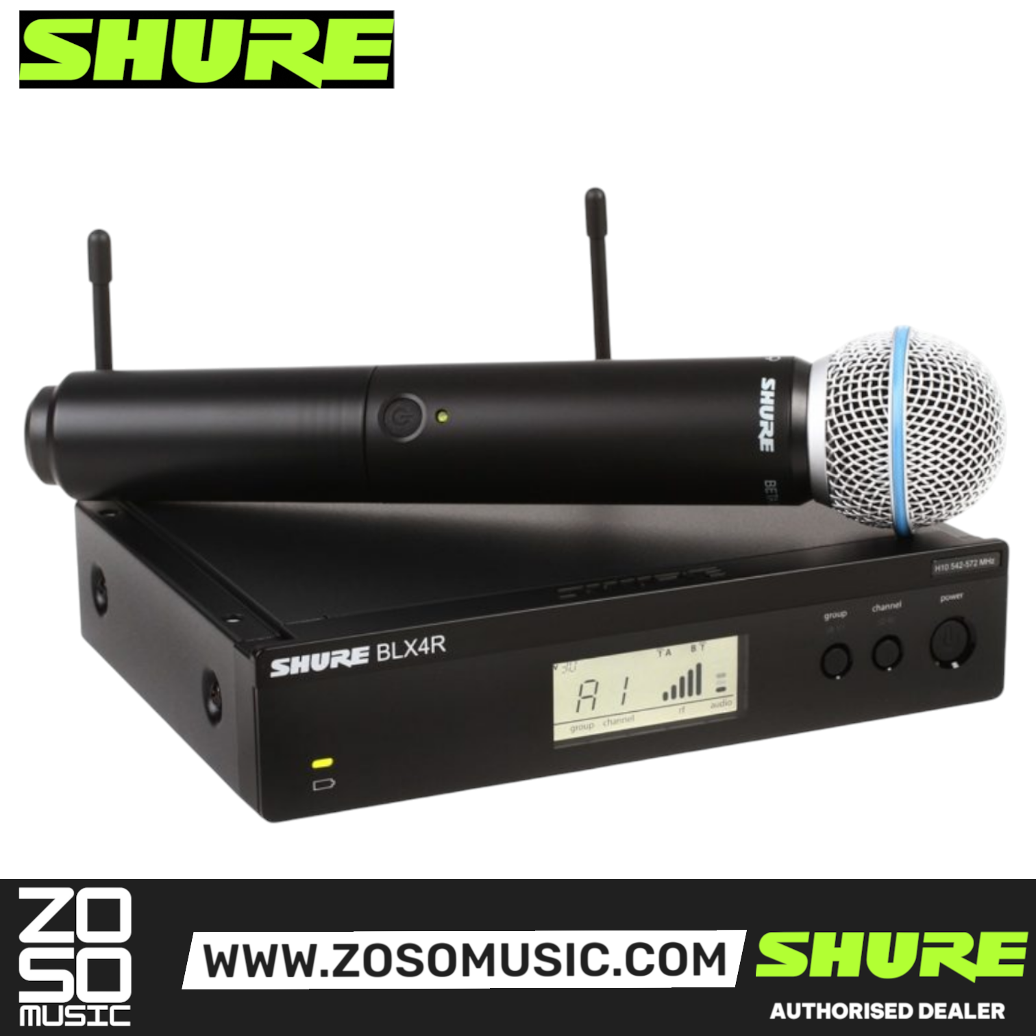 Shure BLX24R/B58 Handheld Wireless System, BLX4R Wireless Transmitter & BLX2/B58 Handheld Transmitter with Free Gator GM-1W Wireless Bag, SHURE, WIRELESS MICROPHONE SYSTEM, shure-wireless-microphone-system-blx24r-beta58, ZOSO MUSIC SDN BHD