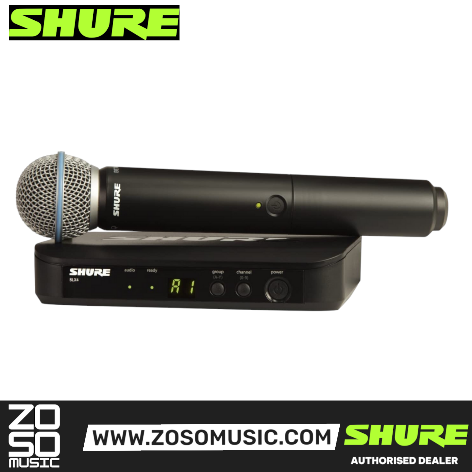 Shure BLX24/B58 Handheld Wireless System, BLX4 Receiver & BLX2/B58 Handheld Microphone with Transmitter with Free Gator GM-1W Wireless Bag, SHURE, WIRELESS MICROPHONE SYSTEM, shure-wireless-microphone-system-blx24-b58, ZOSO MUSIC SDN BHD