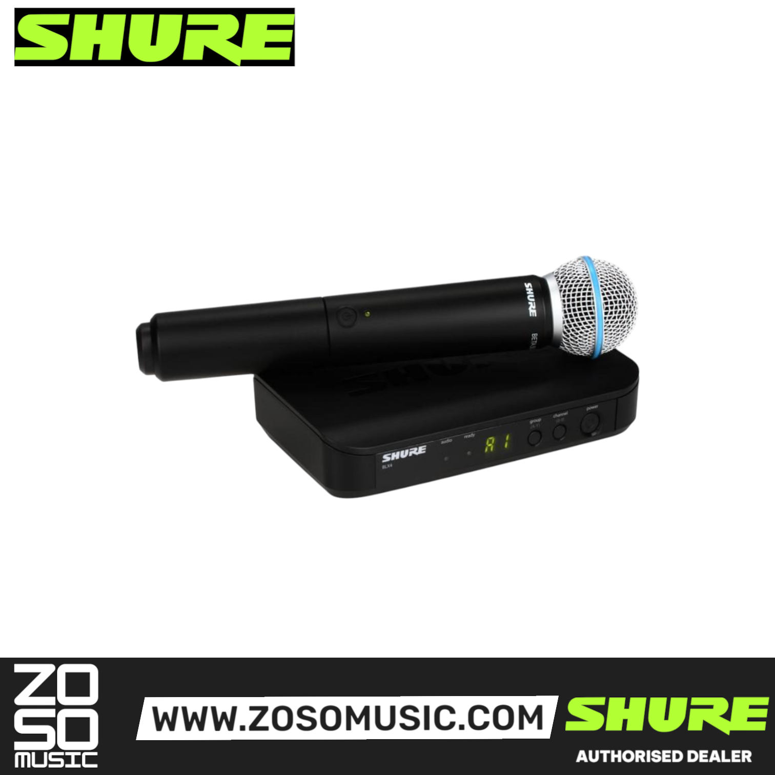 Shure BLX24/B58 Handheld Wireless System, BLX4 Receiver & BLX2/B58 Handheld Microphone with Transmitter with Free Gator GM-1W Wireless Bag, SHURE, WIRELESS MICROPHONE SYSTEM, shure-wireless-microphone-system-blx24-b58, ZOSO MUSIC SDN BHD