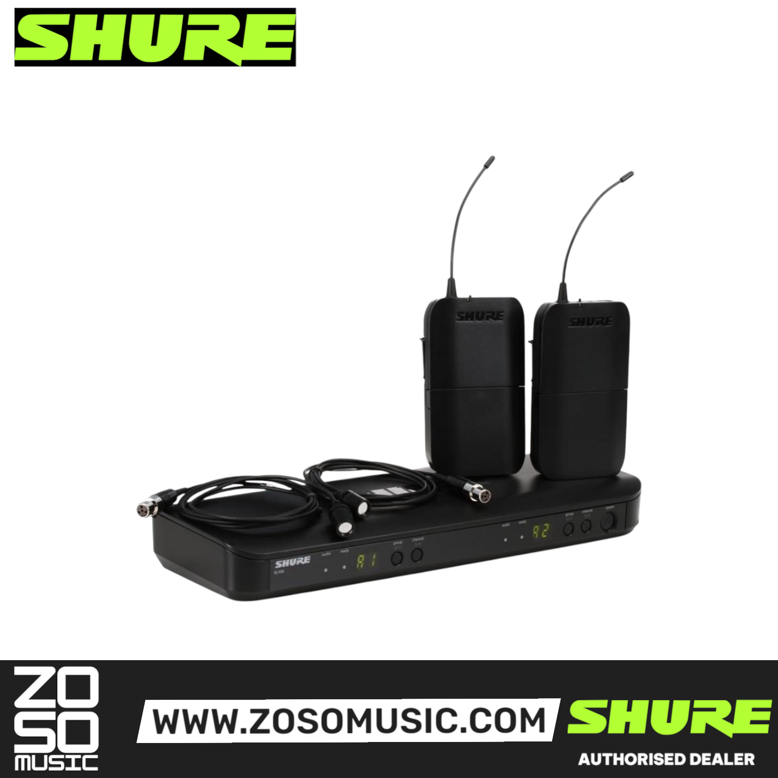 Shure BLX188/CVL Dual Channel Lavalier Wireless System, BLX88 Dual-Channel Wireless Receiver, BLX1 Bodypack Transmitter & CVL Lavalier Microphone with Free Gator GM-1W Wireless Bag, SHURE, WIRELESS MICROPHONE SYSTEM, shure-wireless-microphone-system-blx188-cvl, ZOSO MUSIC SDN BHD