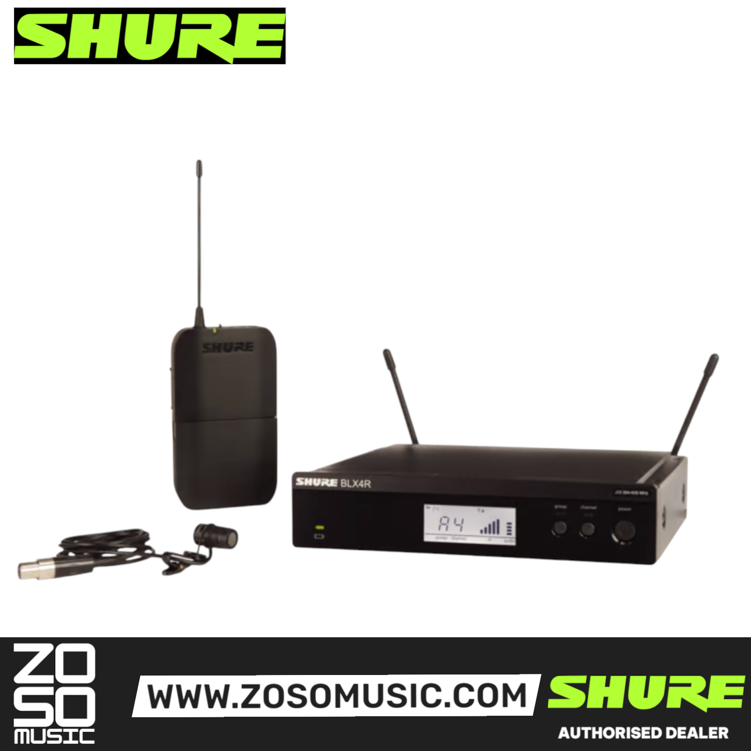 Shure BLX14R/W85 Lavalier Wireless System, BLX4R Wireless Receiver, BLX1 Bodypack Transmitter & WL185 Lavalier Microphone with Free Gator GM-1W Wireless Bag, SHURE, WIRELESS MICROPHONE SYSTEM, shure-wireless-microphone-system-blx14r-w85, ZOSO MUSIC SDN BHD