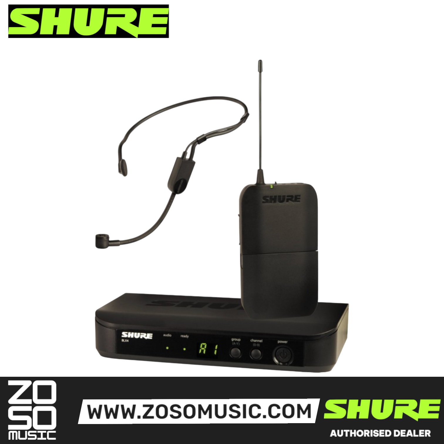 Shure BLX14R/P31 Headworn Wireless Microphone System, BLX4R Wireless Receiver, BLX1 Bodypack Transmitter & PGA31 Headset Microphone with Free Gator GM-1W Wireless Bag, SHURE, WIRELESS MICROPHONE SYSTEM, shure-wireless-microphone-system-blx14r-p31, ZOSO MUSIC SDN BHD
