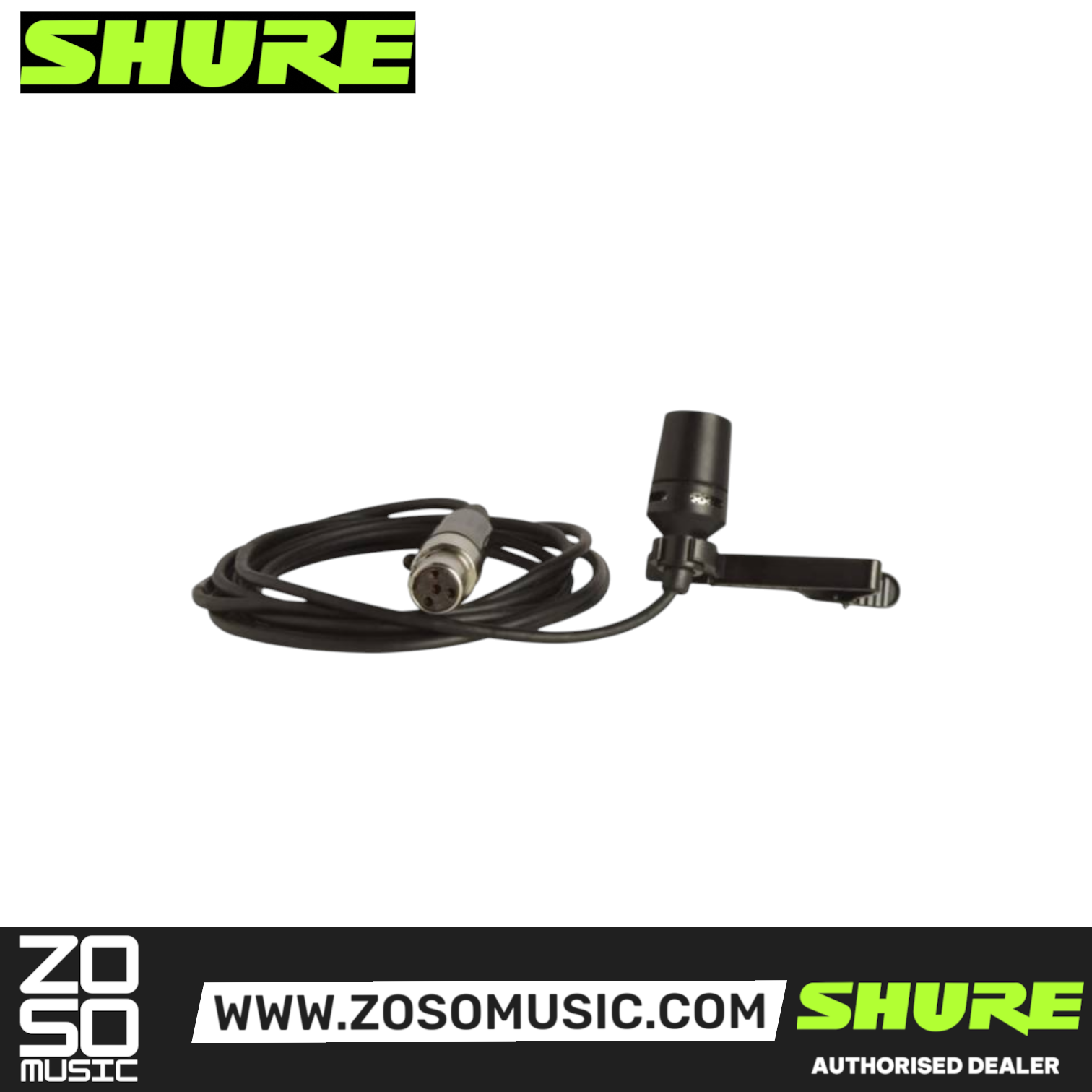 Shure CVL-B/C-TQG Lavalier Microphone for Shure Wireless (CVL-TQG), SHURE, WIRELESS MICROPHONE SYSTEM, shure-wireless-microphone-system-cvl-b-c-tqg, ZOSO MUSIC SDN BHD