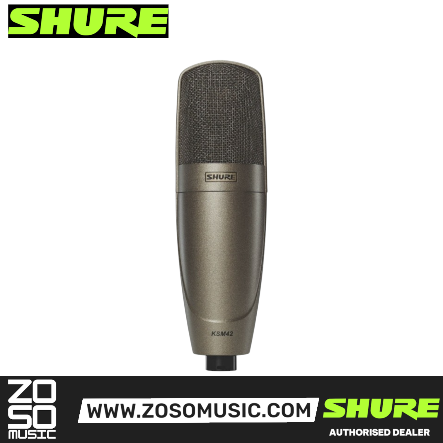 Shure KSM42/SG Large Diaphragm Condenser Microphone (KSM42-SG / KSM42SG / KSM42 SG), SHURE, MICROPHONE, shure-microphone-ksm42-sg, ZOSO MUSIC SDN BHD