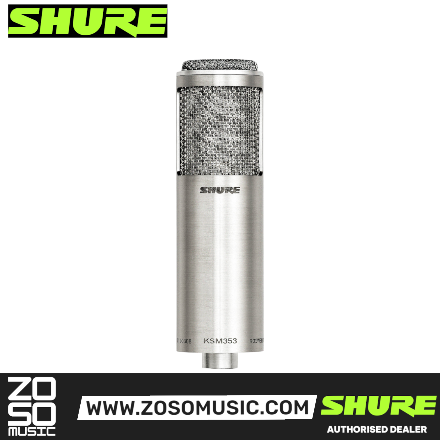 Shure KSM353/ED Premier Bi-directional Ribbon Microphone (KSM353-ED / KSM353ED / KSM353 ED), SHURE, MICROPHONE, shure-microphone-ksm353-ed, ZOSO MUSIC SDN BHD
