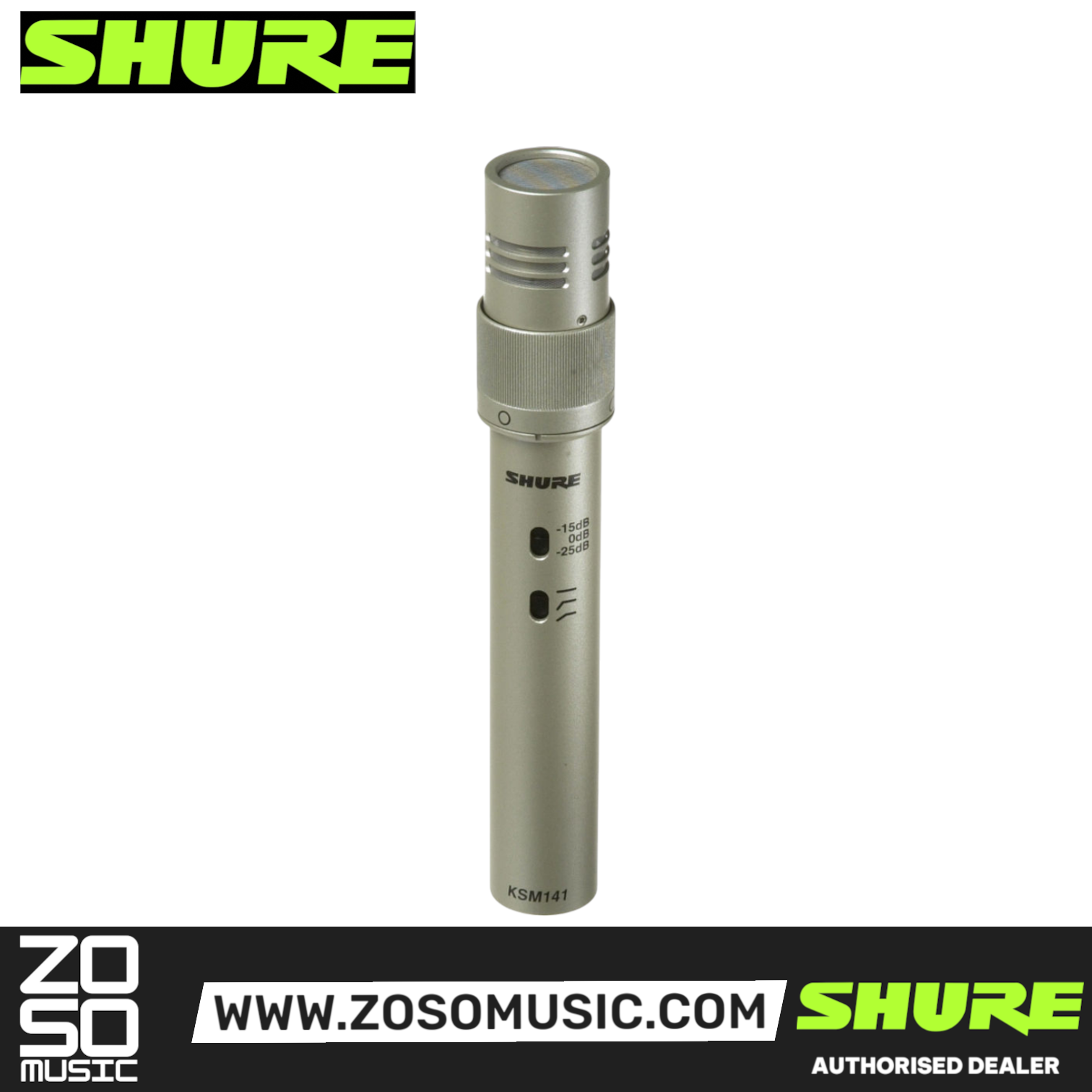 Shure KSM141/SL Small Diaphragm Condenser Microphone (KSM141-SL / KSM141SL / KSM141 SL), SHURE, MICROPHONE, shure-microphone-ksm141-sl, ZOSO MUSIC SDN BHD