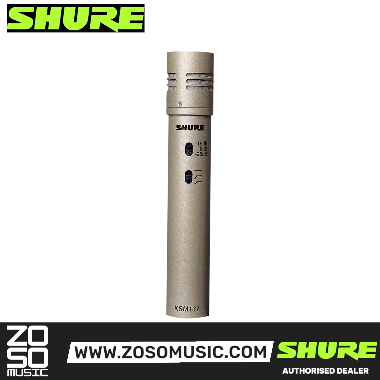 Shure KSM137/SL Small Diaphragm Condenser Microphone (KSM137-SL / KSM137SL / KSM137 SL), SHURE, MICROPHONE, shure-microphone-ksm137-sl, ZOSO MUSIC SDN BHD