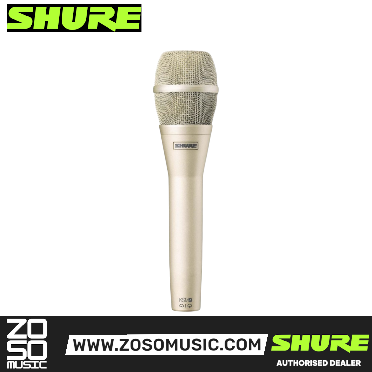 Shure KSM9/SL Handheld Condenser Microphone - Champagne (KSM9-SL / KSM9SL / KSM9 SL), SHURE, MICROPHONE, shure-microphone-ksm9-sl, ZOSO MUSIC SDN BHD