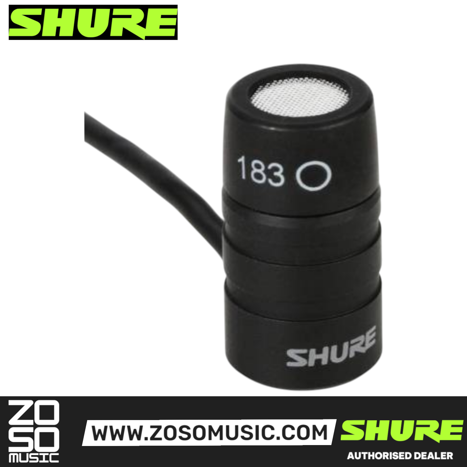 Shure MX183 Omnidirectional Lavalier Microphone (MX-183 / MX 183), SHURE, MICROPHONE, shure-microphone-mx183, ZOSO MUSIC SDN BHD