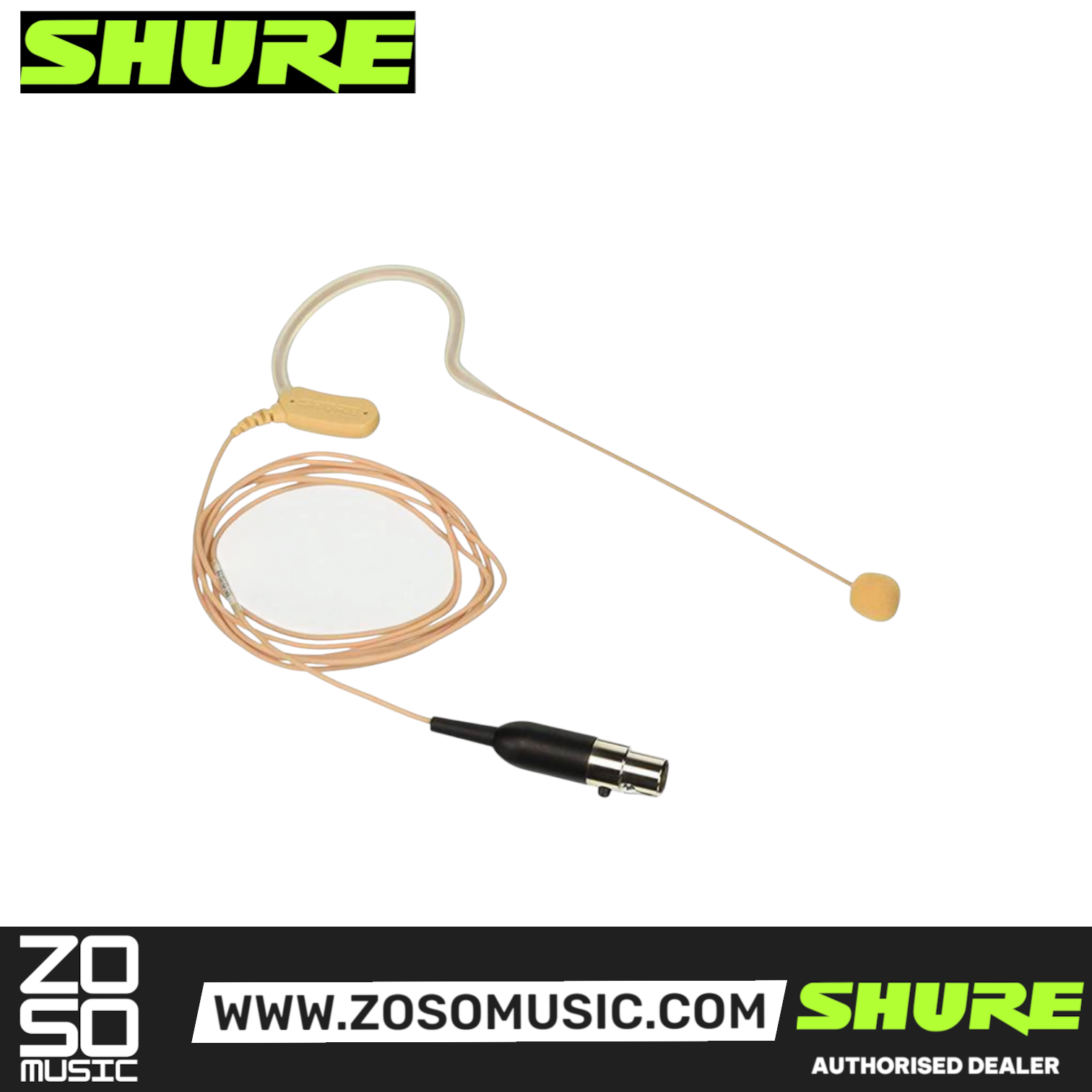 Shure MX153T/O Omnidirectional Earset Microphone for Shure Wireless - Tan (MX153 / MX-153), SHURE, WIRELESS MICROPHONE SYSTEM, shure-wireless-microphone-system-mx153t-o-tqg, ZOSO MUSIC SDN BHD