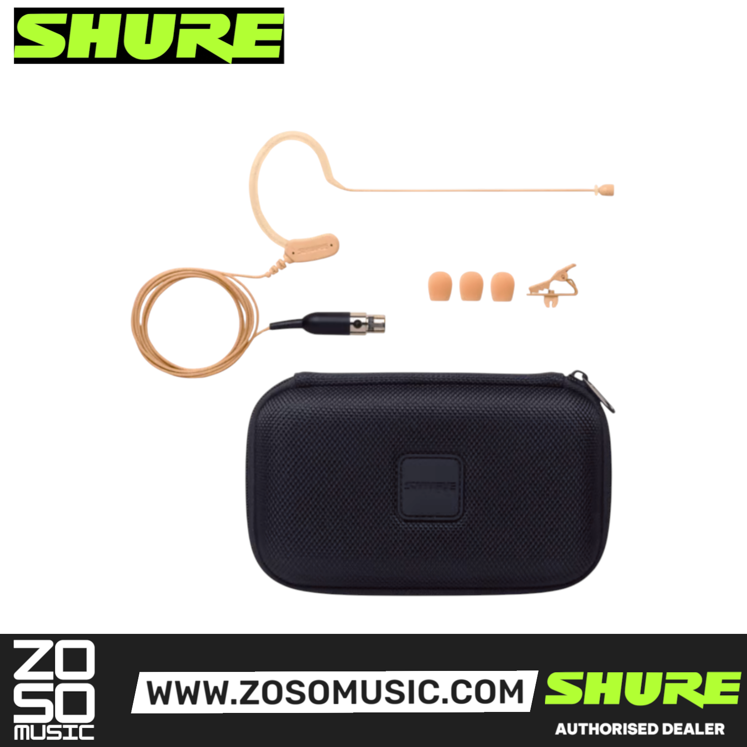 Shure MX153T/O Omnidirectional Earset Microphone for Shure Wireless - Tan (MX153 / MX-153), SHURE, WIRELESS MICROPHONE SYSTEM, shure-wireless-microphone-system-mx153t-o-tqg, ZOSO MUSIC SDN BHD