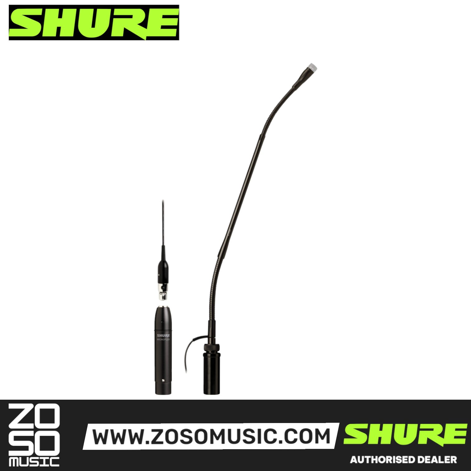Shure MX412SE/C 12 inch Cardioid Gooseneck Microphone with Preamp and Side-exit Cable (MX412SEC), SHURE, MICROPHONE, shure-microphone-mx412se-c, ZOSO MUSIC SDN BHD