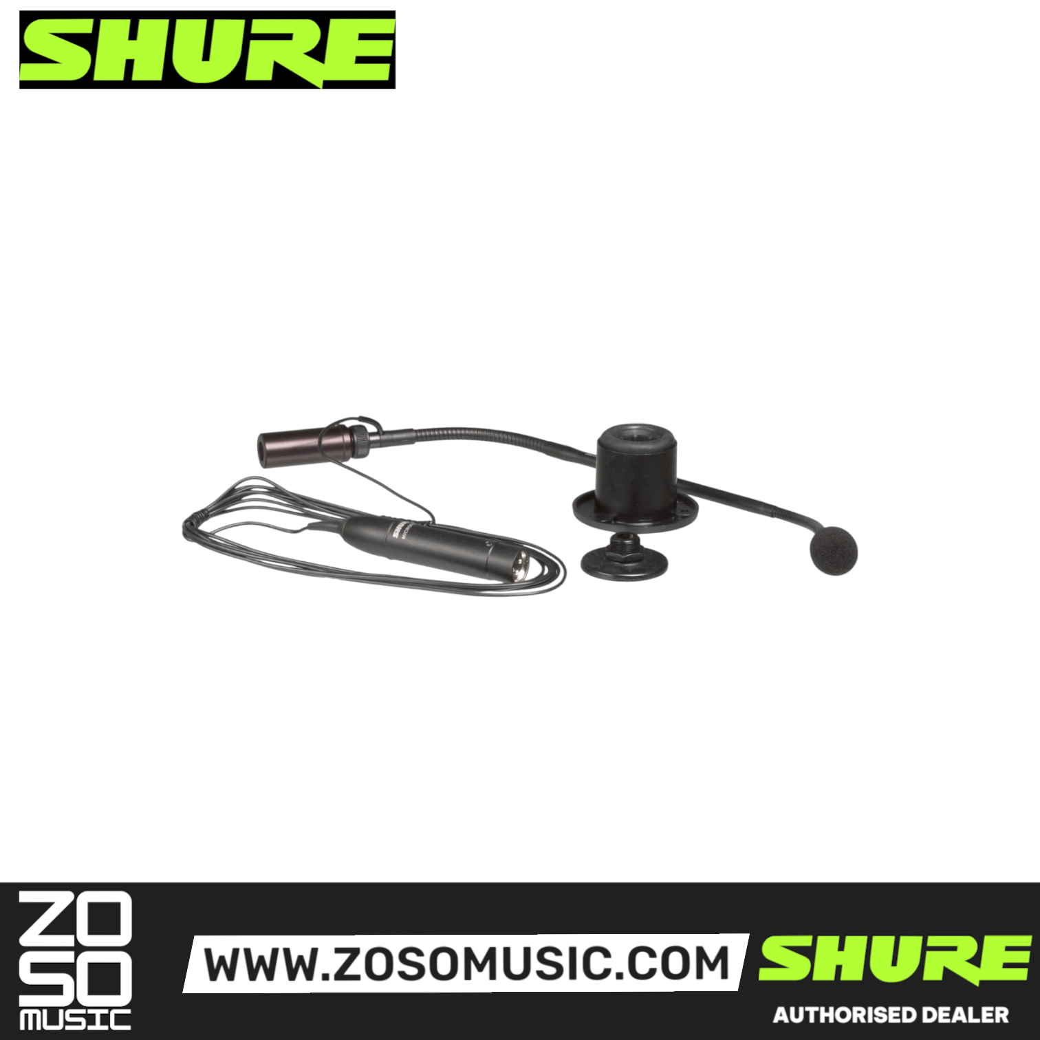 Shure MX418SE/S 18" Supercardioid Gooseneck Microphone with Flange Mount and 10' Side Exit Cable (MX418SES), SHURE, MICROPHONE, shure-microphone-mx418se-s, ZOSO MUSIC SDN BHD