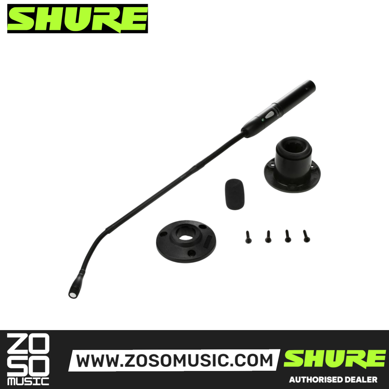 Shure MX412S/S 12 inch Supercardioid Gooseneck Microphone with Preamp & Mute Switch (MX412SS), SHURE, MICROPHONE, shure-microphone-mx412s-s, ZOSO MUSIC SDN BHD