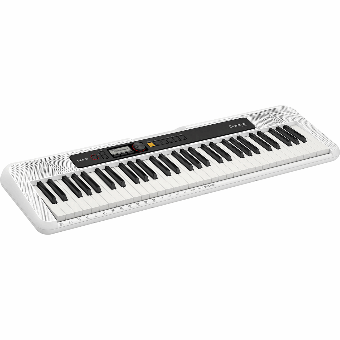 CASIO CT-S200 WHITE TONE 61 KEYS PORTABLE KEYBOARD WITH STAND, NOTE STAND, KEYBOARD BAG & AC ADAPTOR | CASIO , Zoso Music