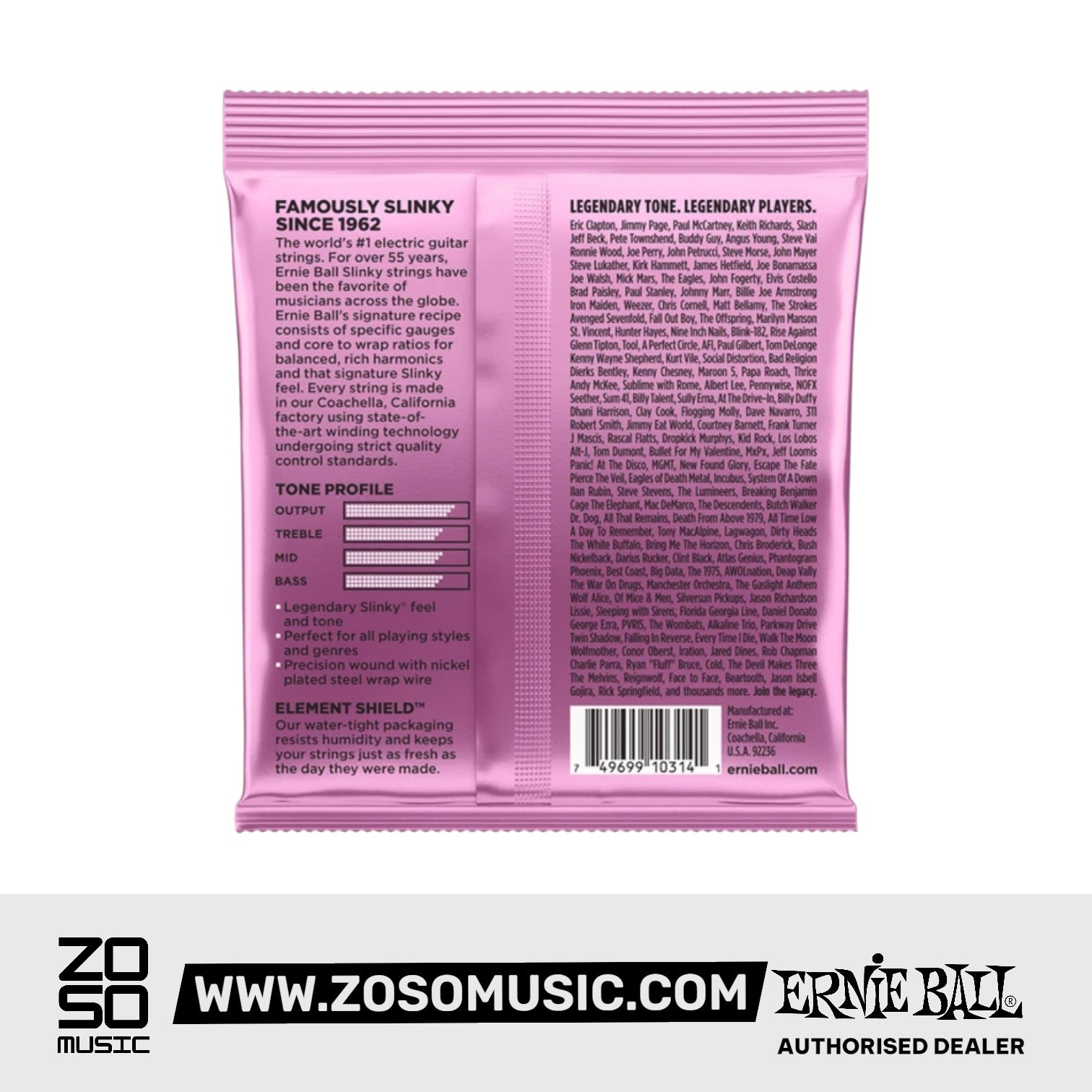 ERNIE BALL 2213 SLINKY ELECTRIC GUITAR STRINGS - 10.5-48 MEGA SLINKY | ERNIE BALL , Zoso Music