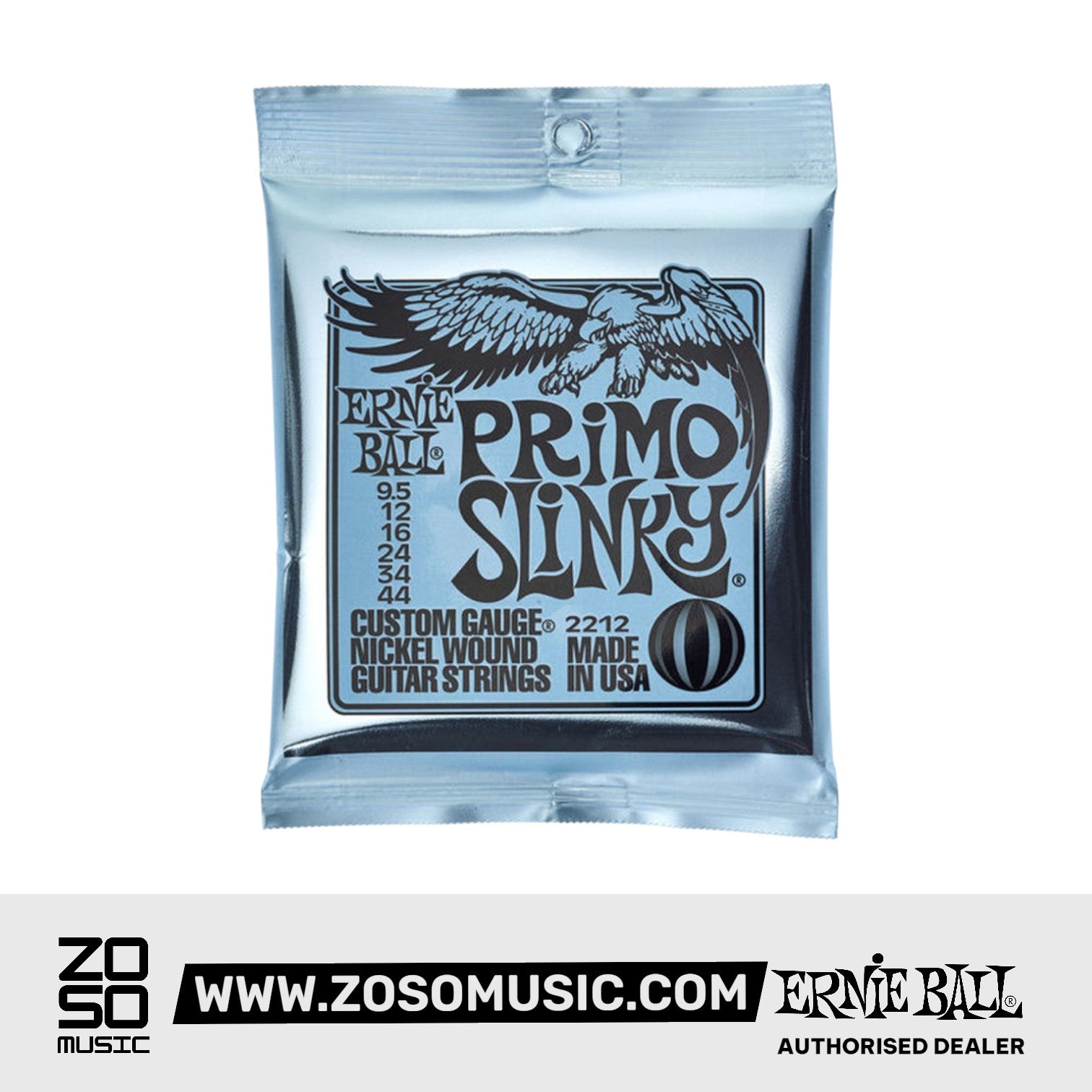ERNIE BALL 2212 SLINKY ELECTRIC GUITAR STRINGS -9.5-44 PRIMO SLINKY | ERNIE BALL , Zoso Music