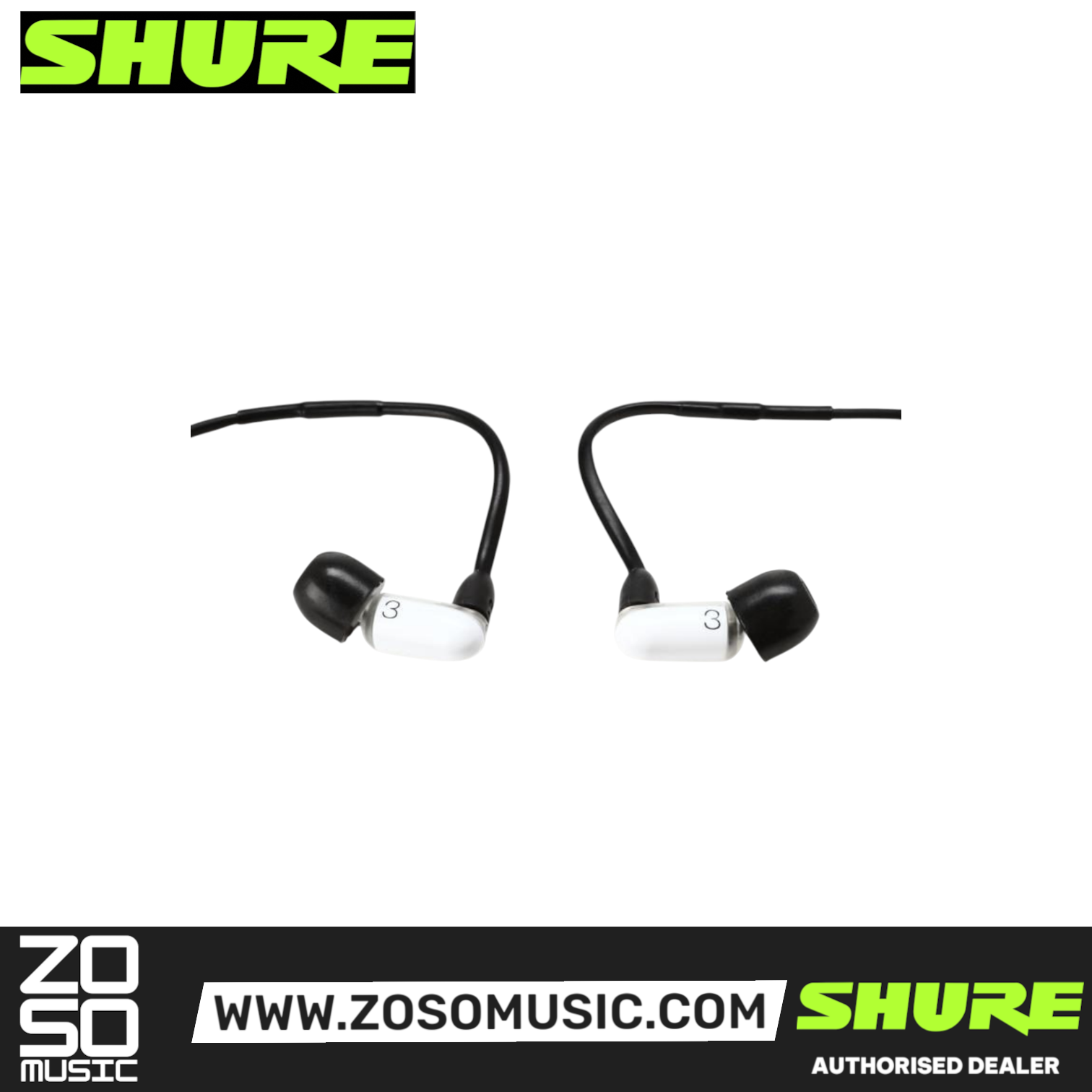 Shure AONIC 3 Sound Isolating Earphones - White (SE31BAWUNI), SHURE, IN-EAR MONITOR, shure-in-ear-monitor-se31bawuni-a, ZOSO MUSIC SDN BHD