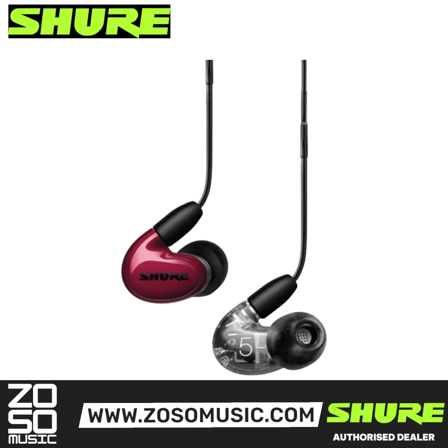 Shure AONIC 5 Sound Isolating Earphones - Red (SE53BARD+UNI), SHURE, IN-EAR MONITOR, shure-in-ear-monitor-se53bard-uni-a, ZOSO MUSIC SDN BHD