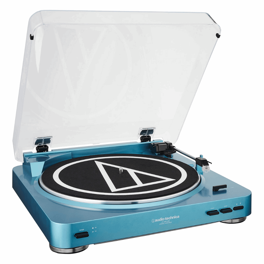 AUDIO TECHNICA AT-LP60X USB FULLY AUTOMATIC BELT-DRIVE TURNTABLE (USB & ANALOG) BLUE | AUDIO TECHNICA , Zoso Music