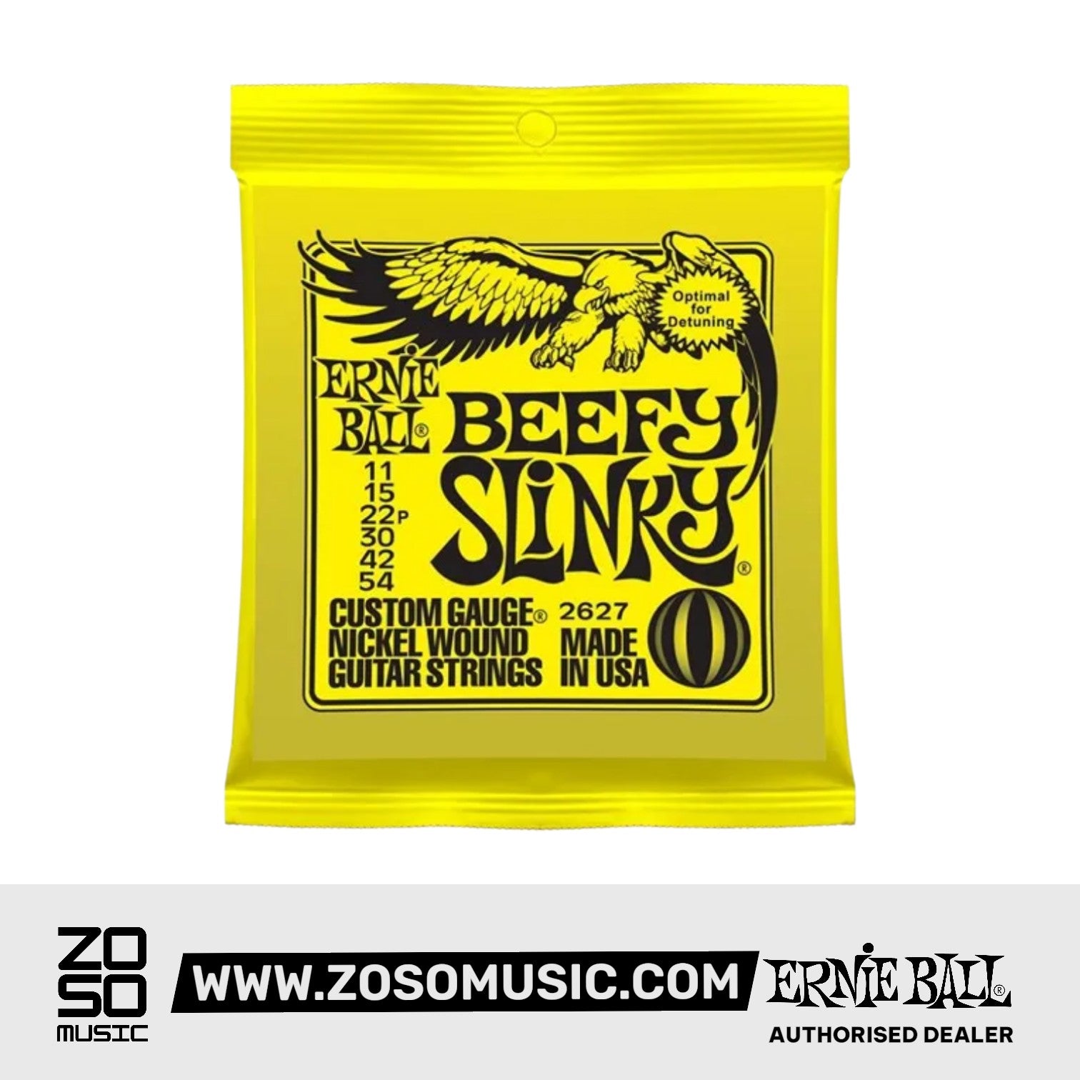 ERNIE BALL 2627 BEEFY SLINKY NICKEL WOUND ELECTRIC GUITAR STRING 11-54 | ERNIE BALL , Zoso Music