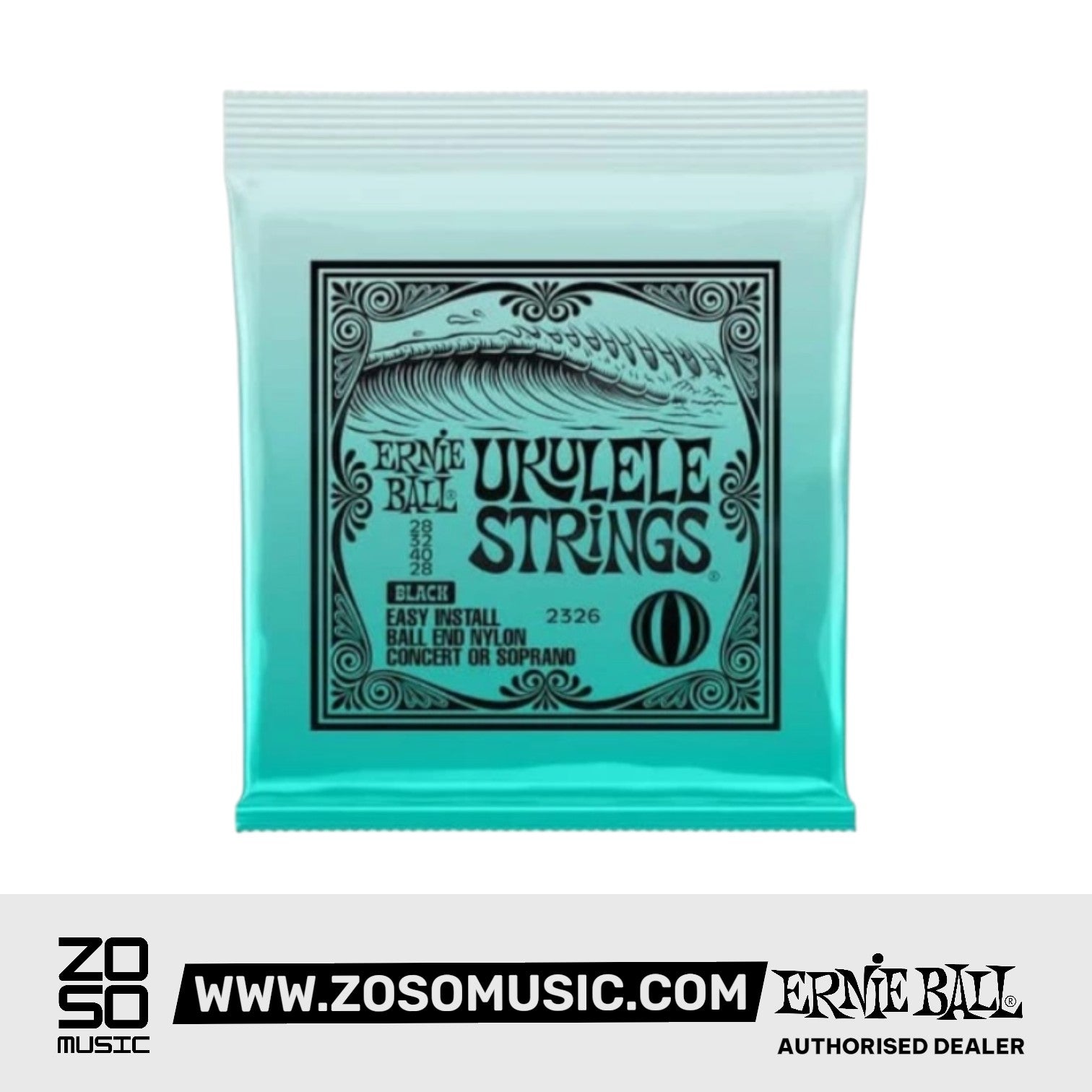 ERNIE BALL 2326 CONCERT/SOPRANO UKULELE STRING BLACK EB2326 | ERNIE BALL , Zoso Music