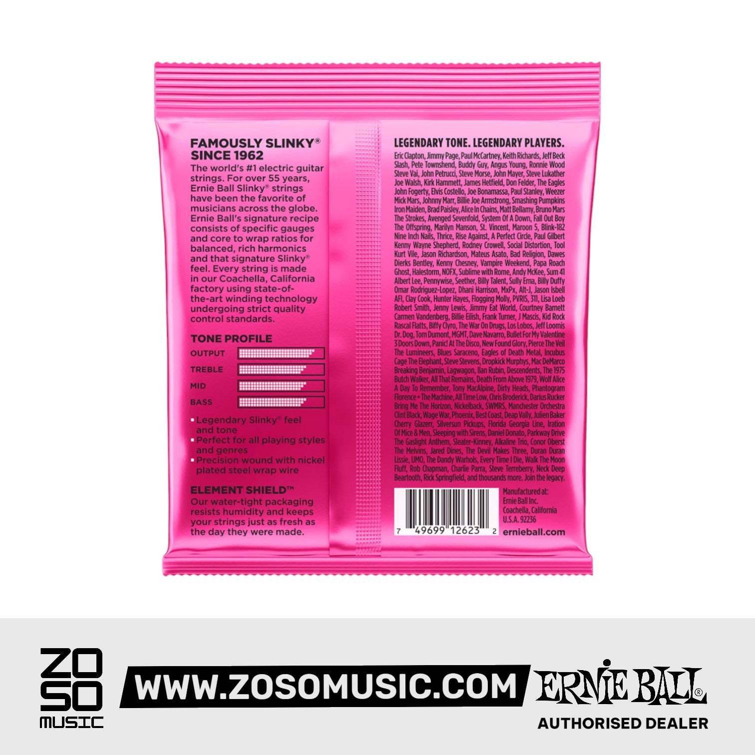 ERNIE BALL 2623 SUPER SLINKY 7-STRING ELECTRIC GUITAR STRINGS | ERNIE BALL , Zoso Music