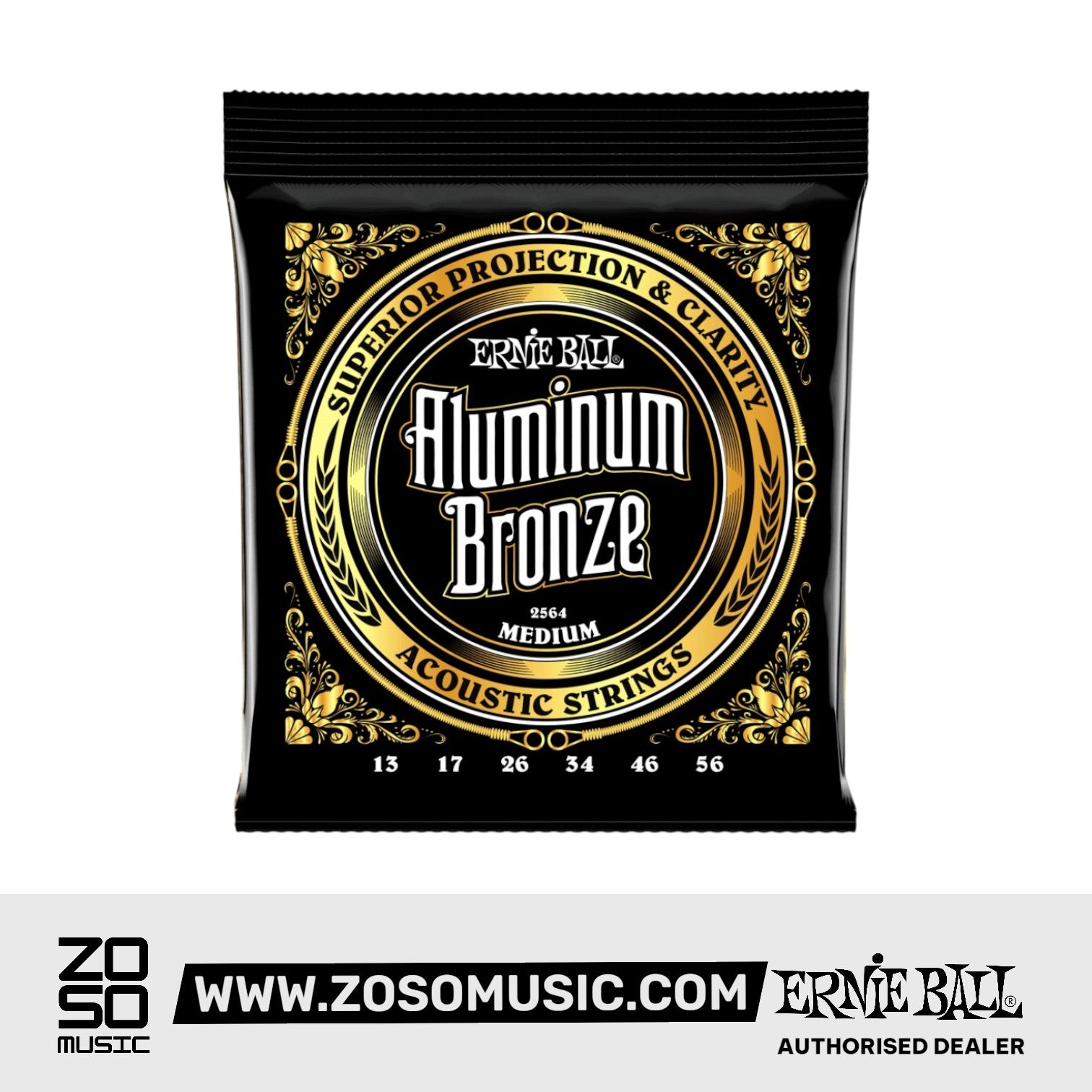 ERNIE BALL 2568 ALUMINIUM BRONZE ACOUSTIC GUITAR STRING 11-52 LIGHT | ERNIE BALL , Zoso Music