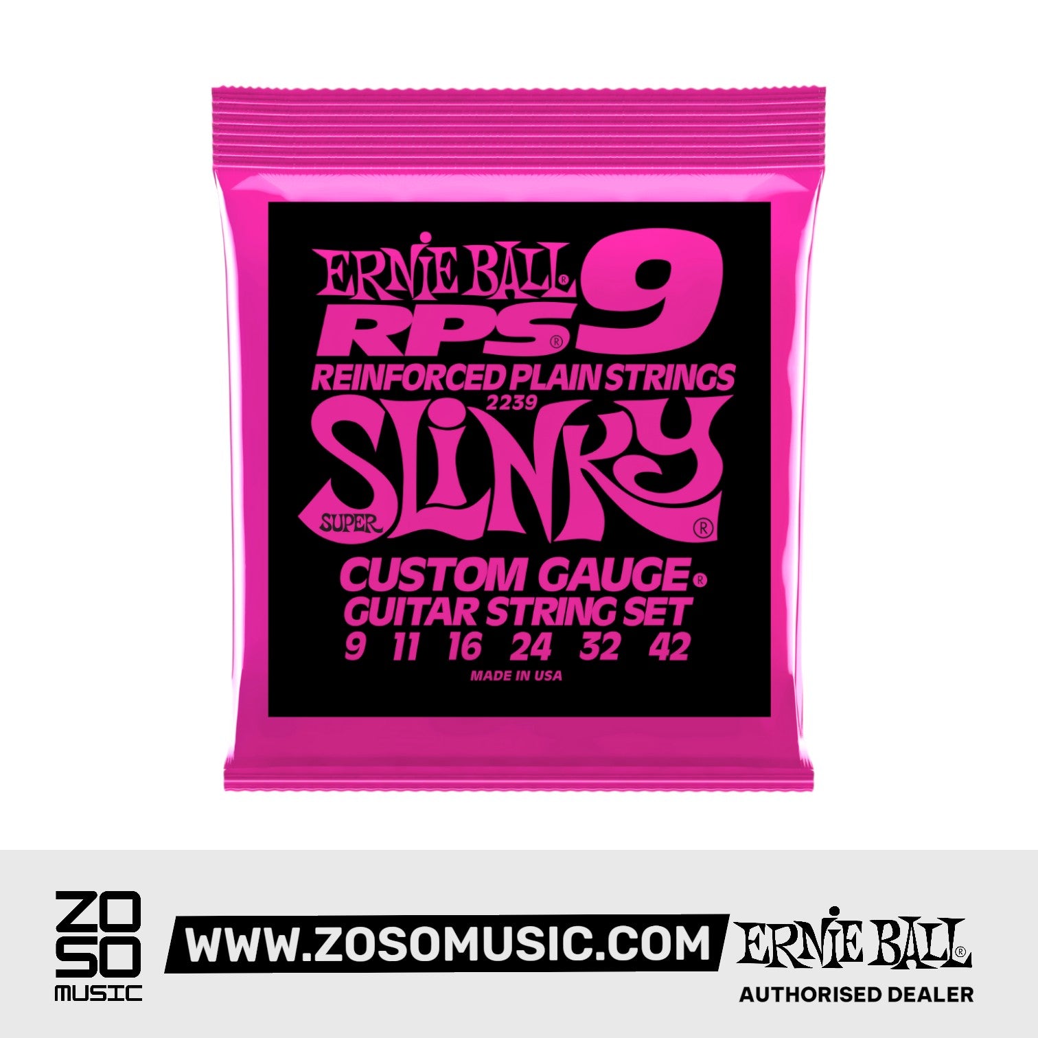 ERNIE BALL 2239 RPS SUPER SLINKY NICKEL WOUND ELECTRIC GUITAR STRINGS 09-42 | ERNIE BALL , Zoso Music