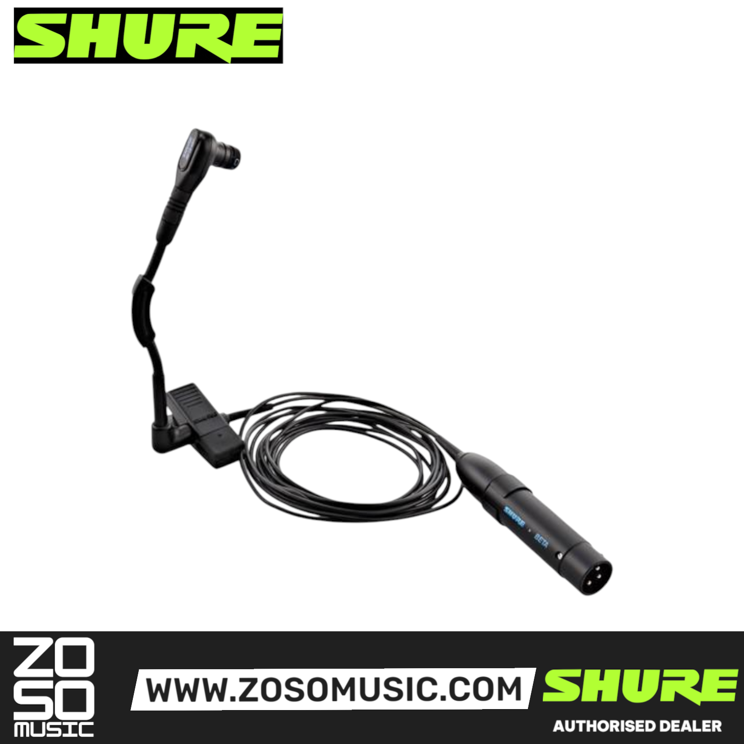 Shure BETA 98H/C Cardioid Condenser Clip-on Instrument Microphone (BETA98HC / BETA-98H/C) , SHURE, MICROPHONE, shure-microphone-beta98h-c, ZOSO MUSIC SDN BHD