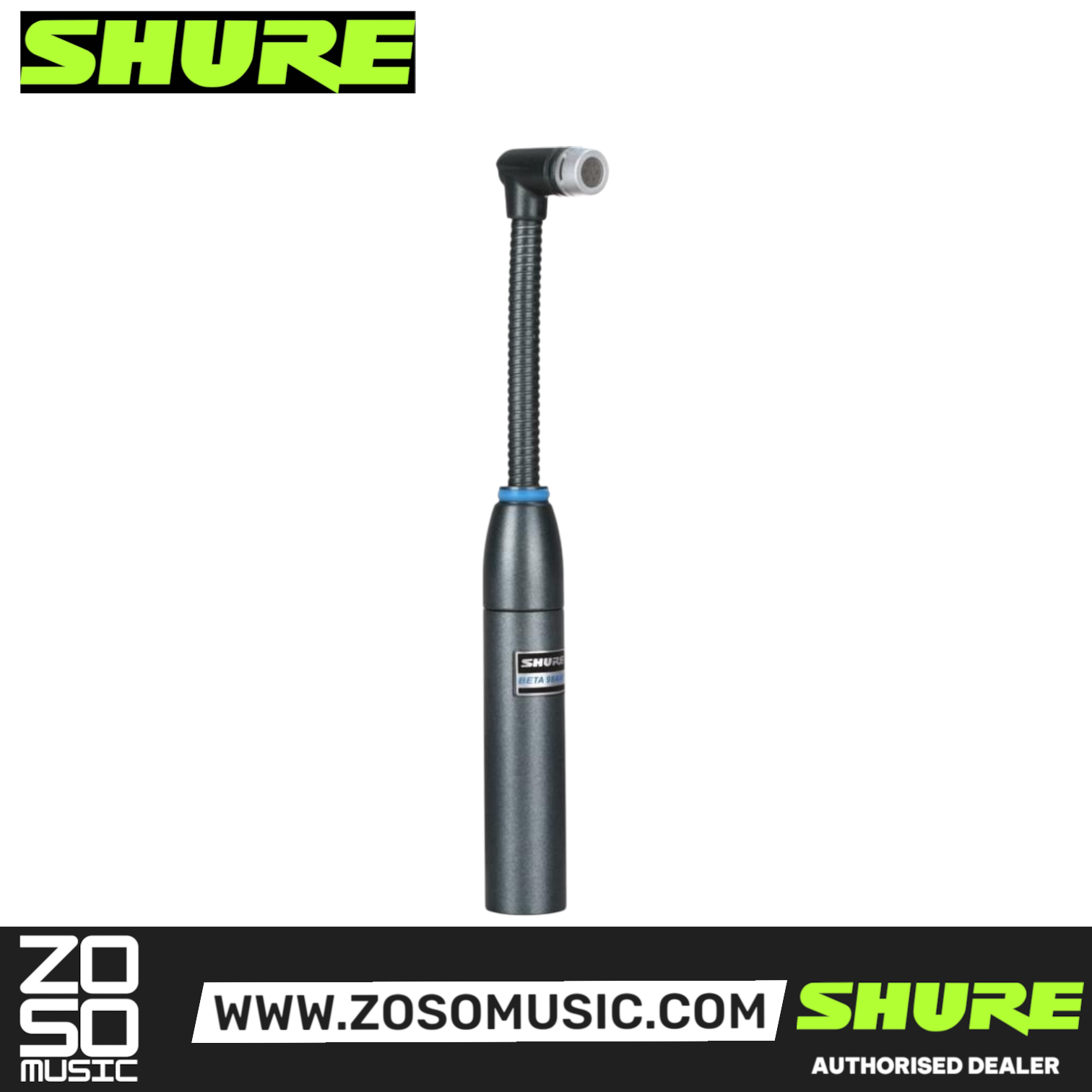 Shure BETA 98AMP/C Cardioid Condenser Gooseneck Microphone with XLR Preamp (BETA98AMP/C), SHURE, MICROPHONE, shure-microphone-beta98amp-c, ZOSO MUSIC SDN BHD