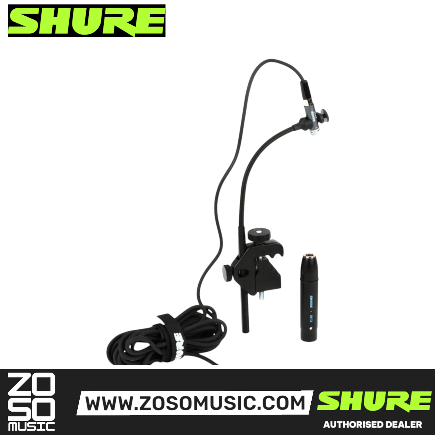 Shure Beta 98AD/C Cardioid Condenser Clip-on Gooseneck Drum Microphone (BETA98ADC / BETA-98ADC), SHURE, MICROPHONE, shure-microphone-beta98ad-c, ZOSO MUSIC SDN BHD