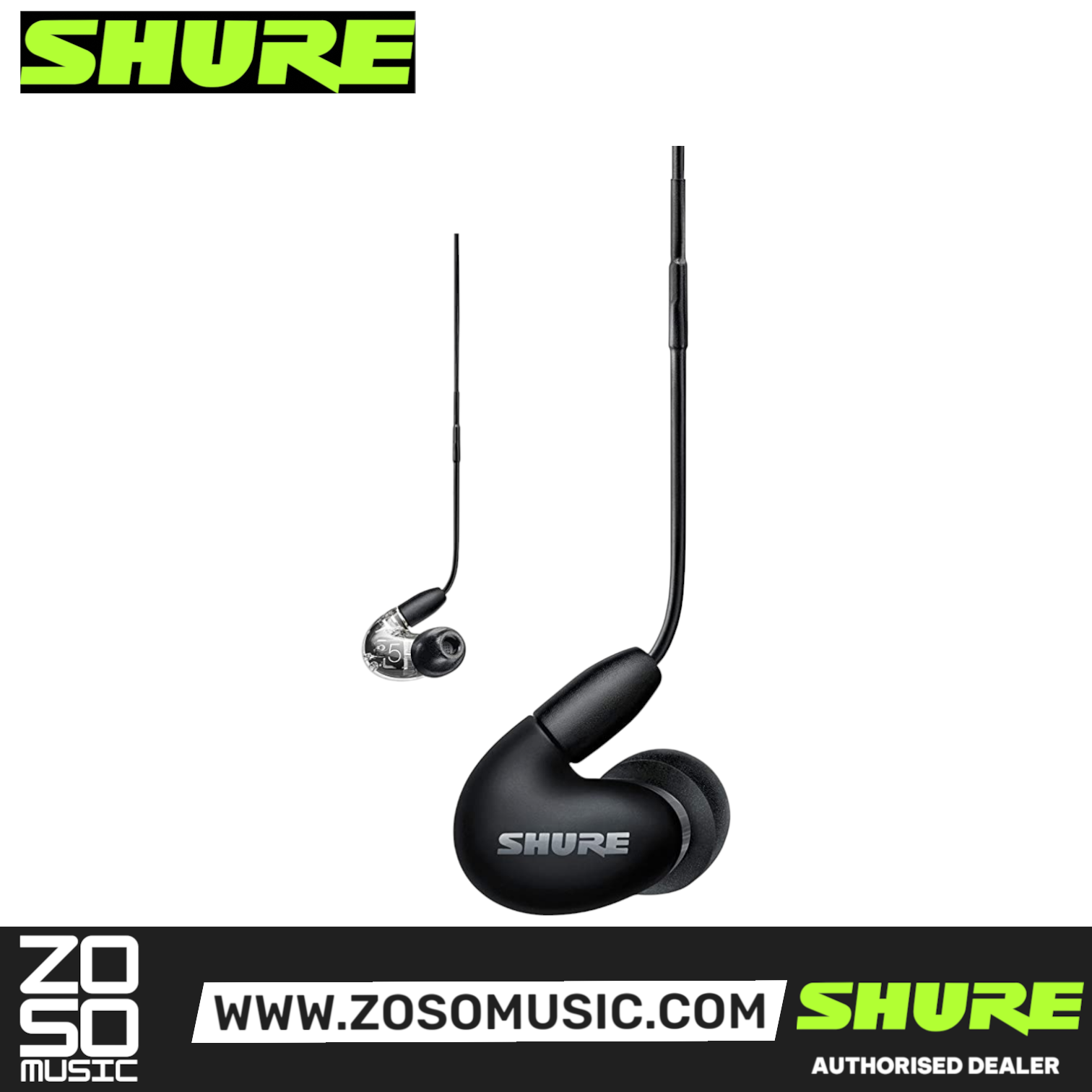 Shure AONIC 5 Sound Isolating Earphones - Black (SE53BABK+UNI), SHURE, IN-EAR MONITOR, shure-in-ear-monitor-se53babk-uni-a, ZOSO MUSIC SDN BHD