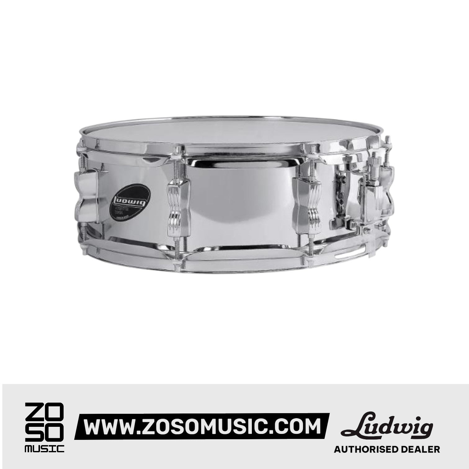 Ludwig LW0515SL 5x15inch Supralite Polished Steel Snare Drum |  LUDWIG |  DRUM-SNARE DRUM |  Zoso Music