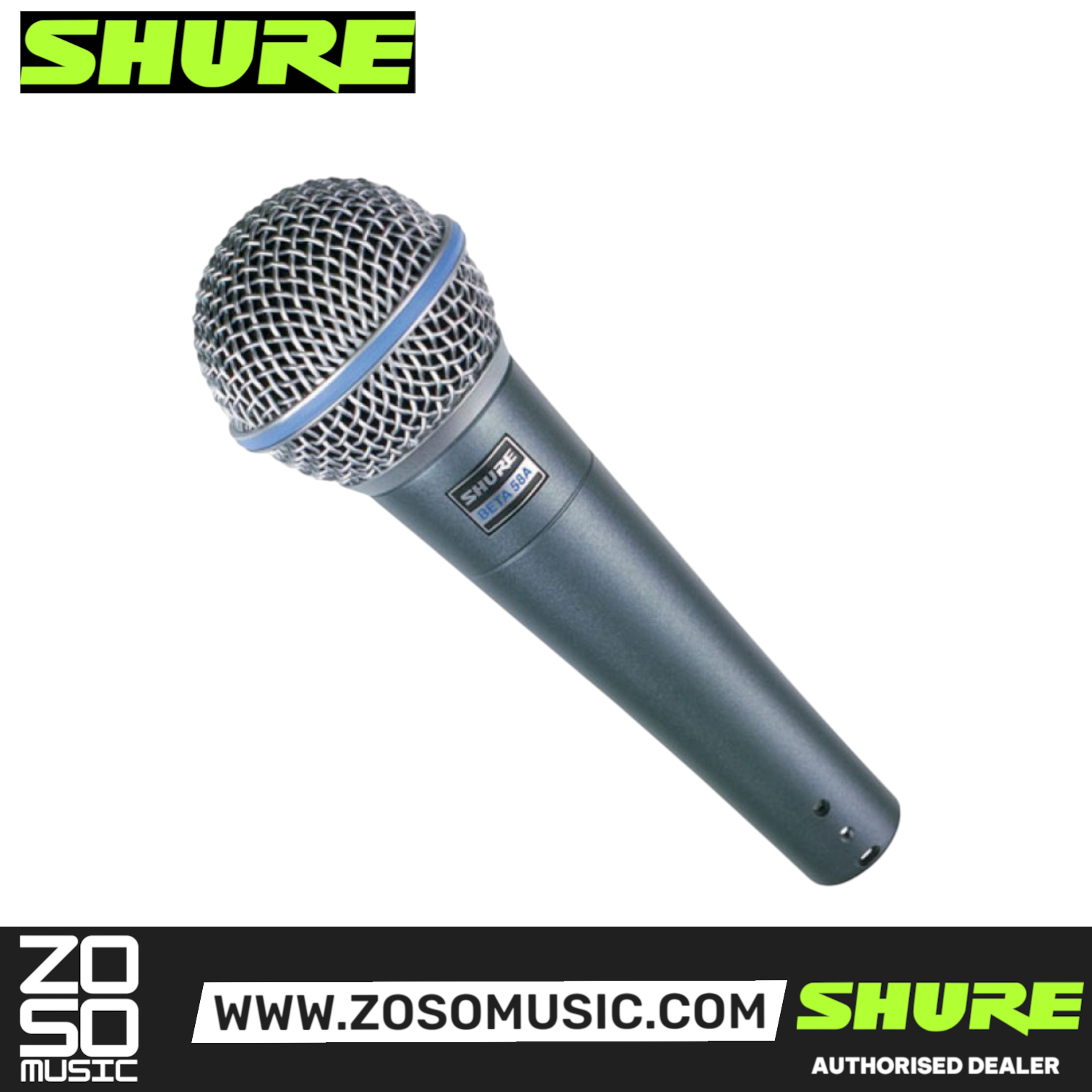 Shure BETA 58A Supercardioid Dynamic Vocal Microphone (BETA-58A / BETA58A), SHURE, MICROPHONE, shure-microphone-beta58a, ZOSO MUSIC SDN BHD