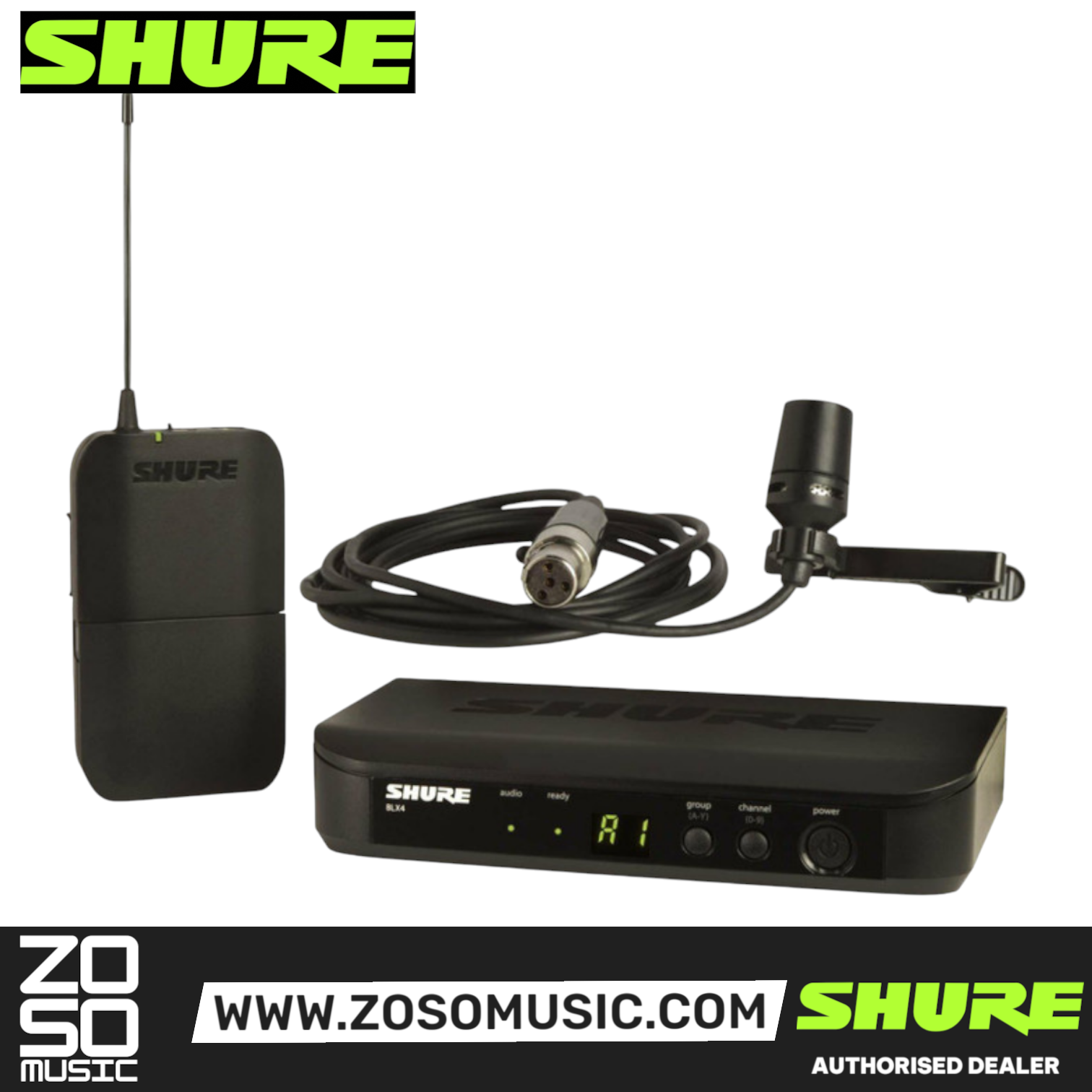 Shure BLX14R/CVL Wireless Rack-mount Presenter System, BLX4R Wireless Receiver, BLX1 Bodypack Transmitter & CVL Lavalier Microphone with Free Gator GM-1W Wireless Bag, SHURE, WIRELESS MICROPHONE SYSTEM, shure-wireless-microphone-system-blx14r-cvl, ZOSO MUSIC SDN BHD