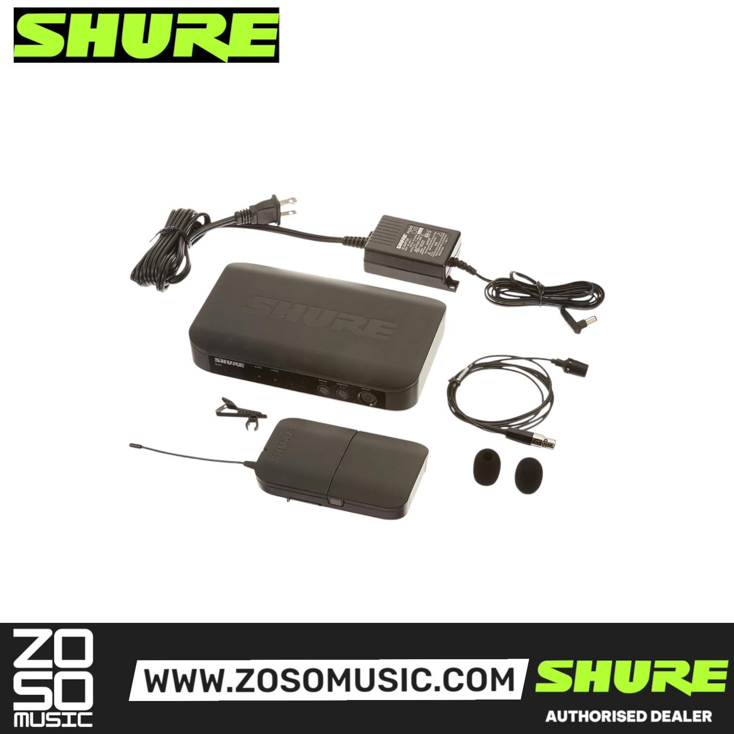 Shure BLX14R/CVL Wireless Rack-mount Presenter System, BLX4R Wireless Receiver, BLX1 Bodypack Transmitter & CVL Lavalier Microphone with Free Gator GM-1W Wireless Bag, SHURE, WIRELESS MICROPHONE SYSTEM, shure-wireless-microphone-system-blx14r-cvl, ZOSO MUSIC SDN BHD