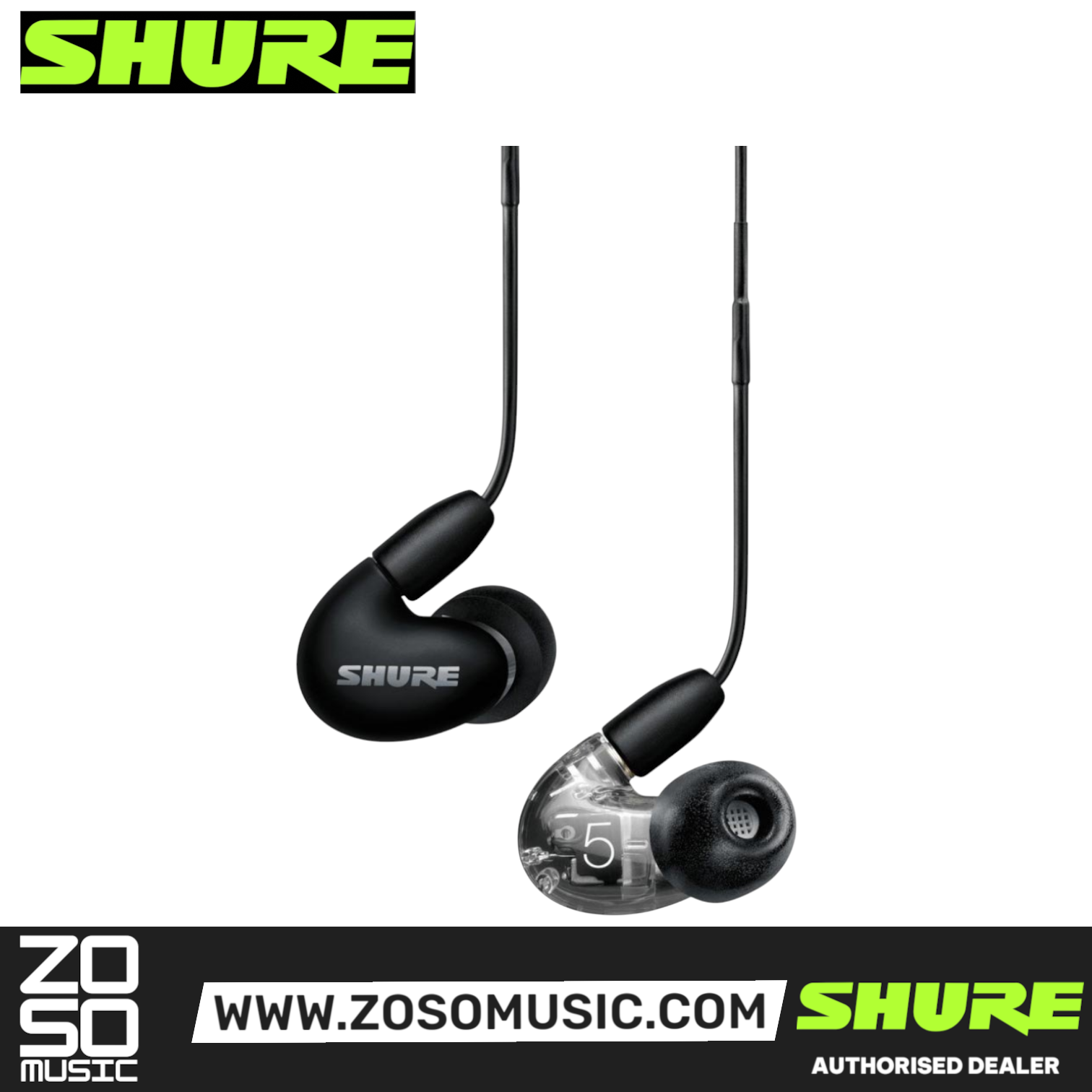 Shure AONIC 5 Sound Isolating Earphones - Black (SE53BABK+UNI), SHURE, IN-EAR MONITOR, shure-in-ear-monitor-se53babk-uni-a, ZOSO MUSIC SDN BHD