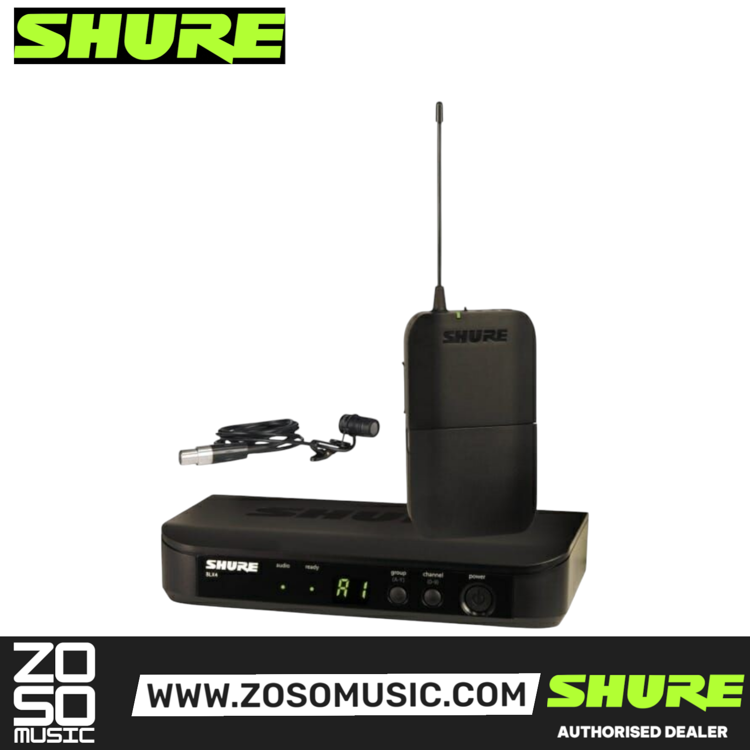 Shure BLX14/W85 Wireless Presenter System, BLX4 Receiver, BLX1 Bodypack Transmitter & WL185 Lavalier Microphone with Free Gator GM-1W Wireless Bag, SHURE, WIRELESS MICROPHONE SYSTEM, shure-wireless-microphone-system-blx14-w85, ZOSO MUSIC SDN BHD