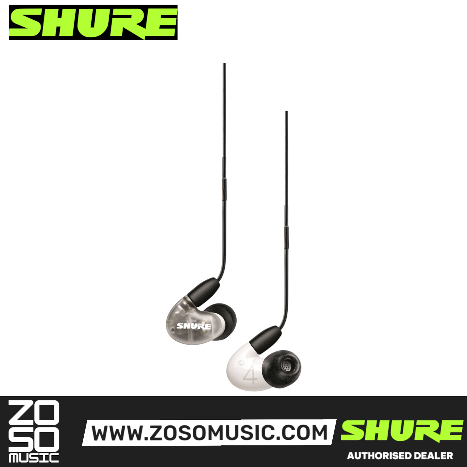 Shure AONIC 4 Sound Isolating Earphones - White (SE42HYW+UNI), SHURE, IN-EAR MONITOR, shure-in-ear-monitor-se42hyw-uni-a, ZOSO MUSIC SDN BHD