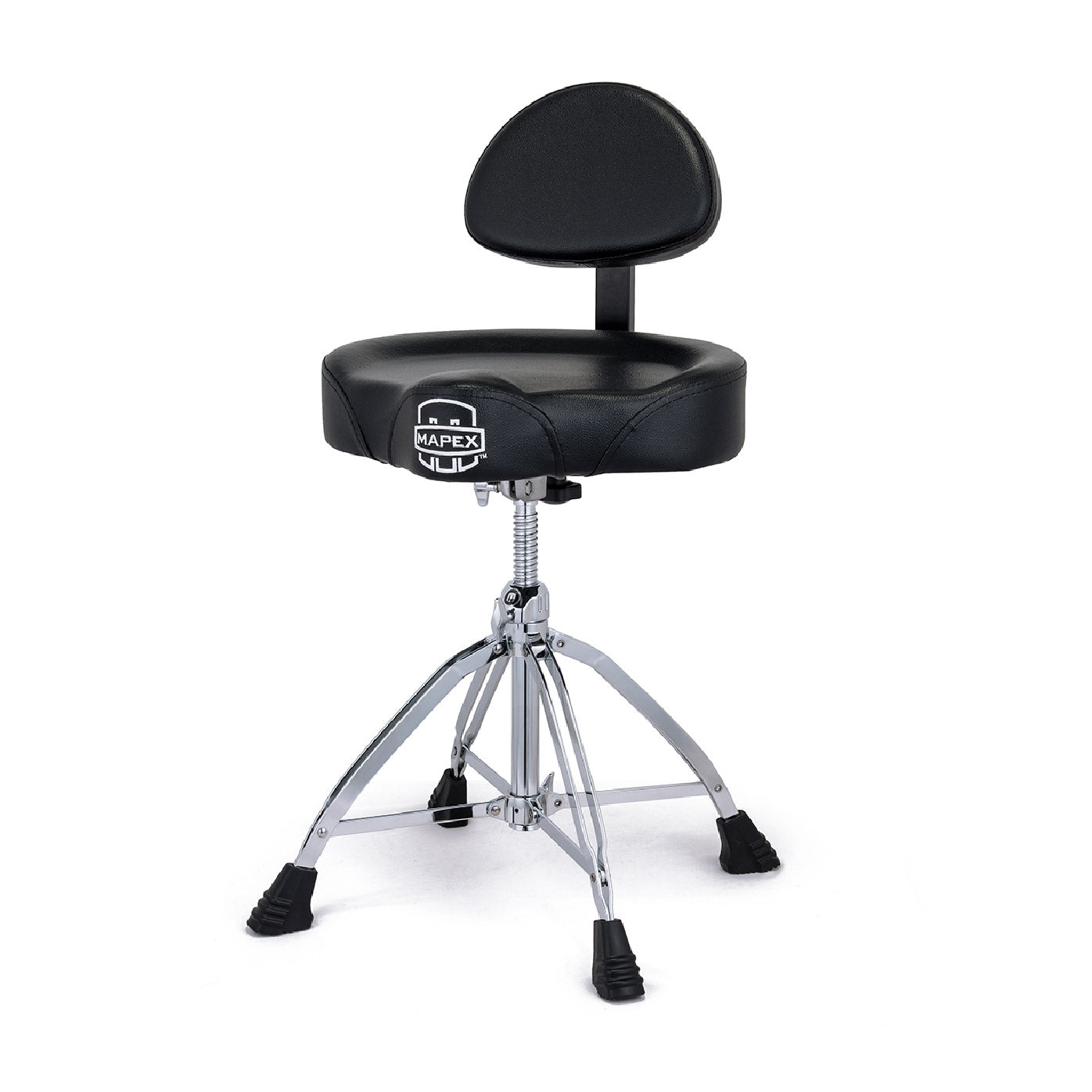 Mapex T875 Drum Throne -  Saddle Seat w/ Adjustable Backrest, Double Braced |  MAPEX |  DRUM-STOOL/THRONE |  Zoso Music