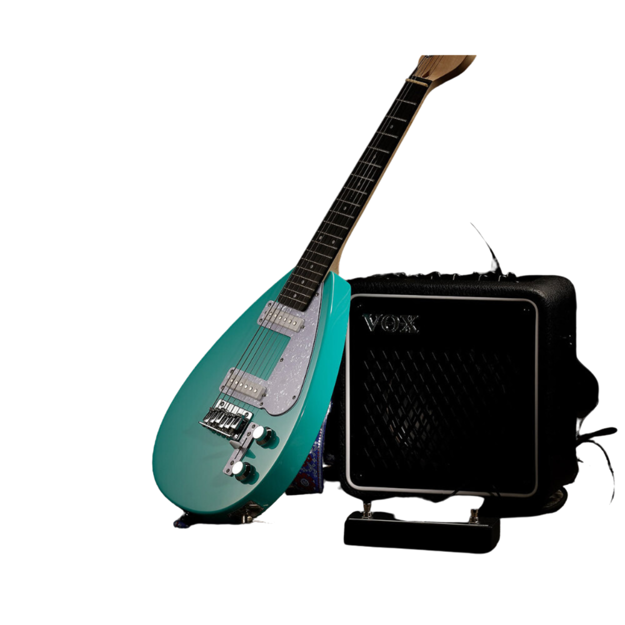 Vox Mark III Mini Teardrop Aqua Green Mini Electric Guitar |  VOX |  ELECTRIC GUITAR |  Zoso Music