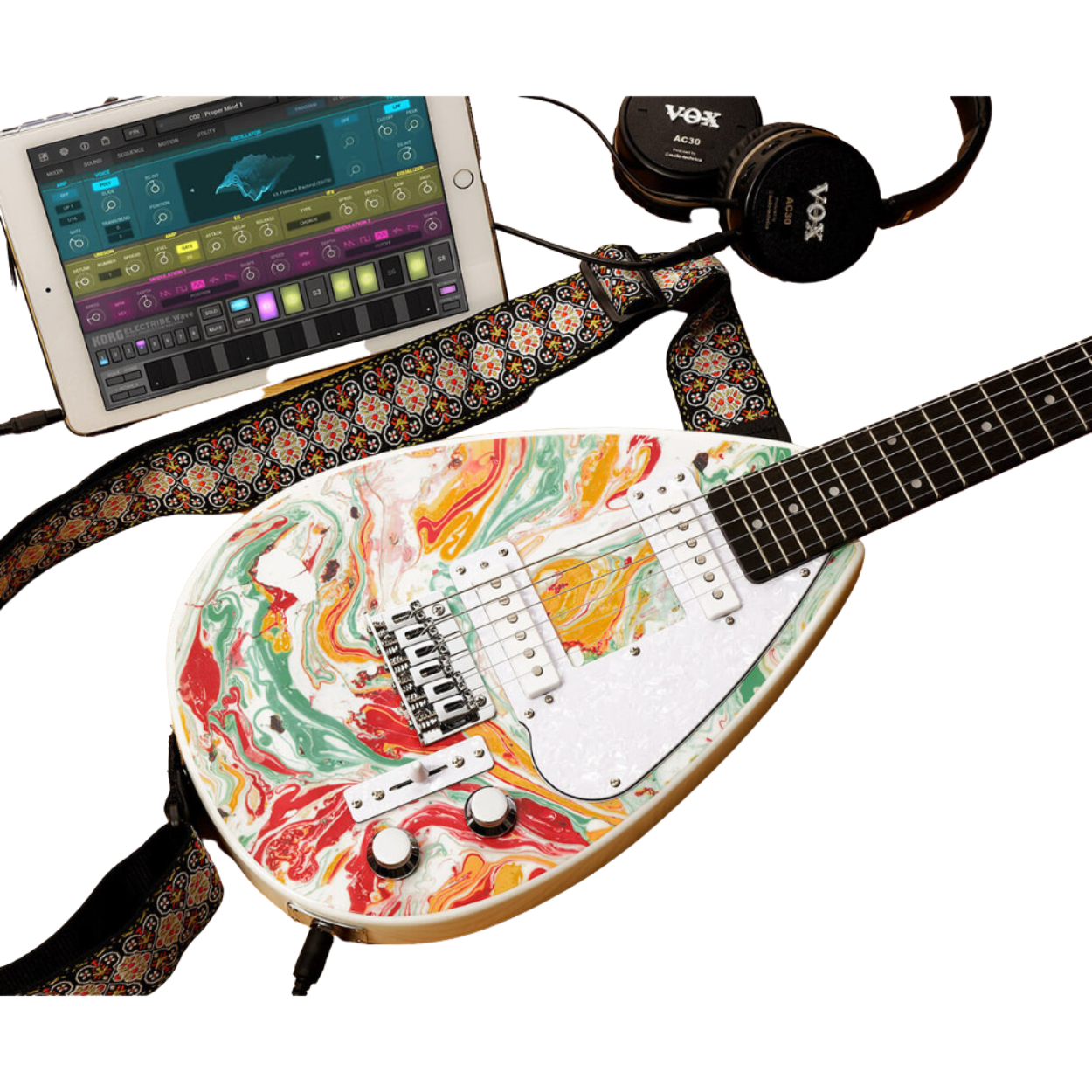Vox Mark III Mini Teardrop In Marble Finish Mini Electric Guitar
