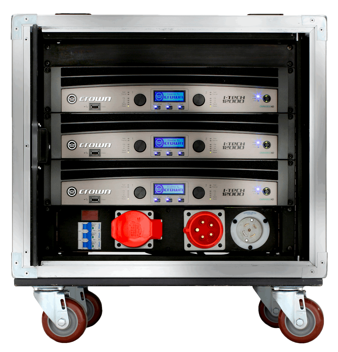 Crown VRACK12KFX 3 Nos X IT12000HD Amplifiers, RACK, PD, +I/O ( VRACK 12KFX / VRACK-12KFX )