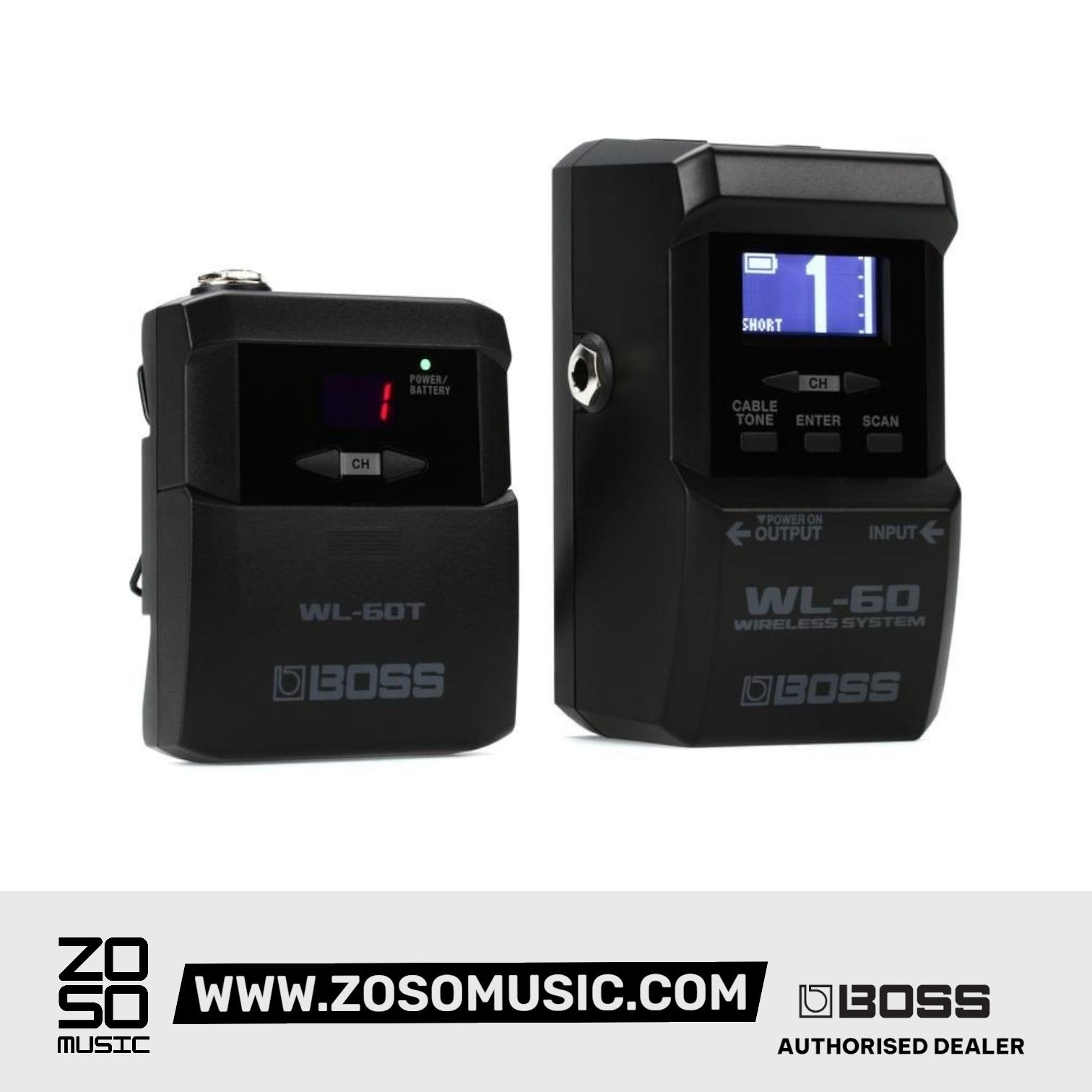 Boss WL-60 Guitar Wireless System |  BOSS |  WIRELESS-TRANSMITTER & RECEIVER |  Zoso Music