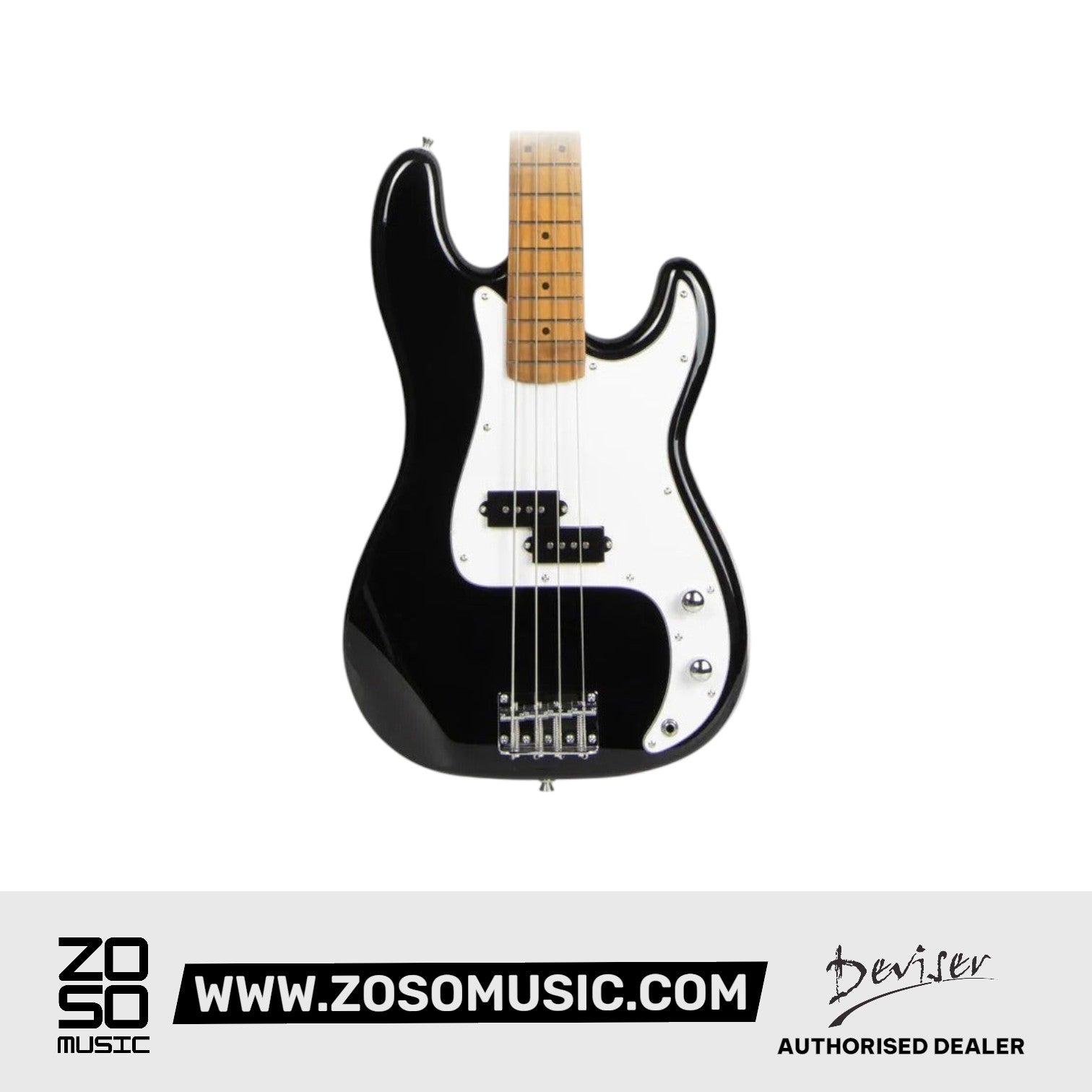 Deviser L-B1-4-BK Bass Guitar, Black |  DEVISER |  BASS GUITAR |  Zoso Music
