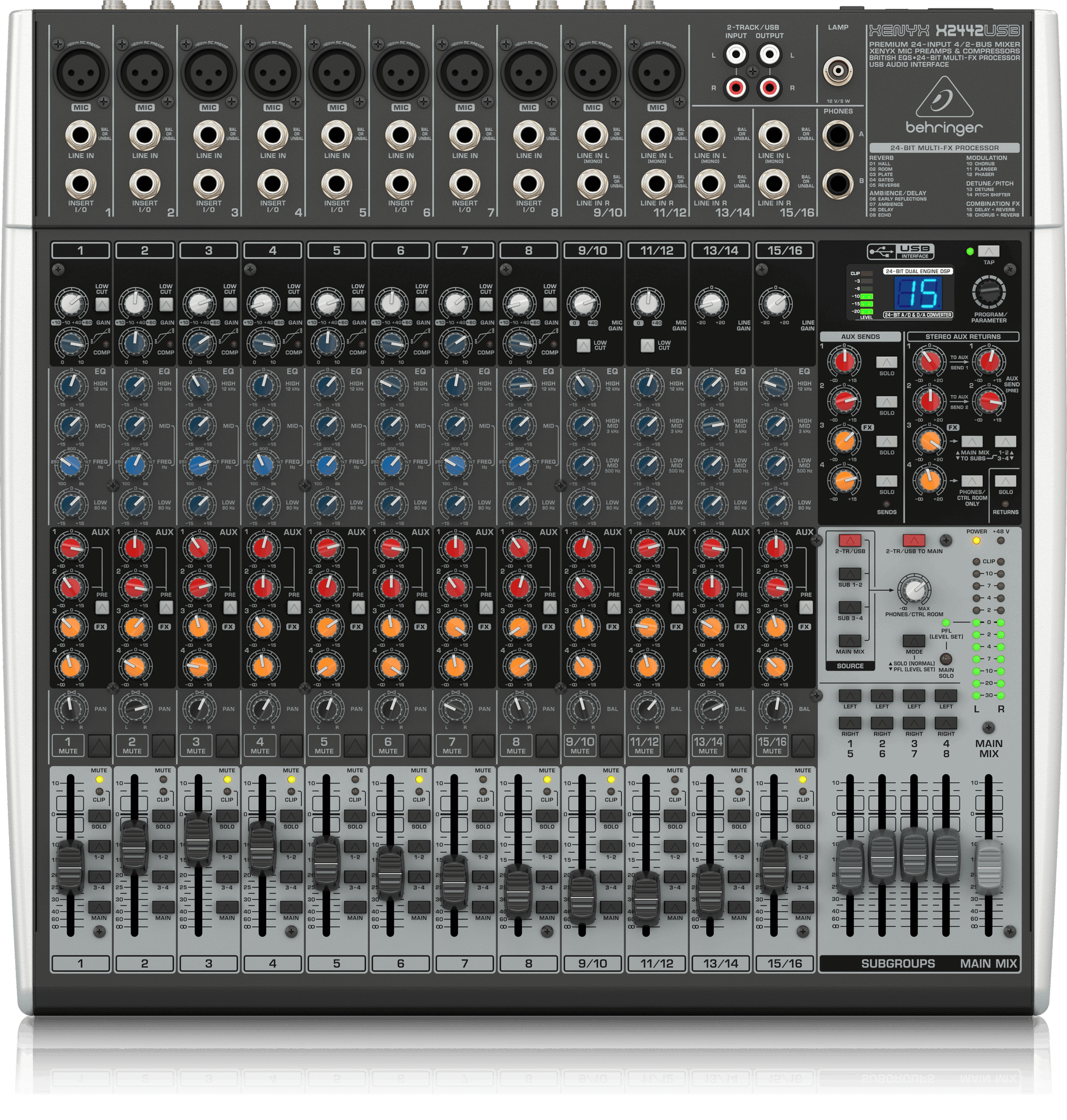 Behringer Xenyx X2442USB Mixer with USB and Effects (Xenyx-X2442USB) | BEHRINGER , Zoso Music