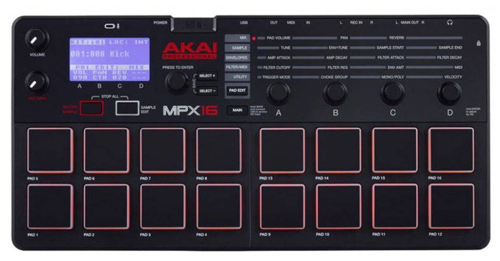 Akai Professional MPX16 SD Sample Recorder and Player |  AKAI PROFESSIONAL |  SAMPLER / SEQUENCER |  Zoso Music