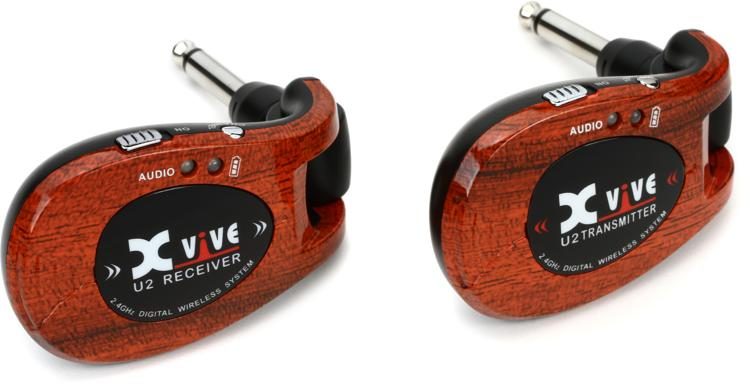 Xvive Audio U2 Wooden Digital Wireless Guitar System with Xvive CU2 Travel Case
